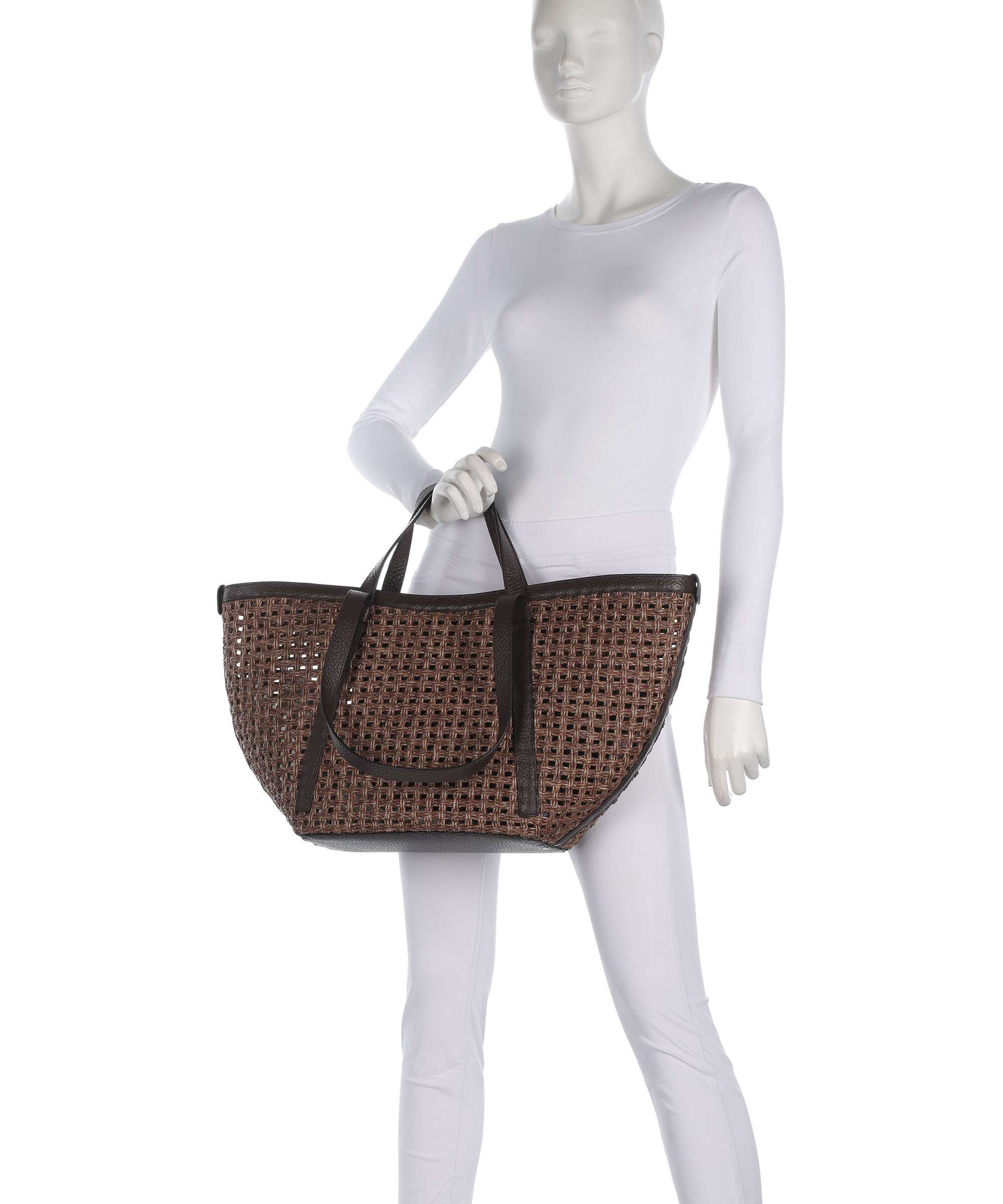 Abro Raffia Cordino Cosmo Large Torba na zakupy caramel/cognac - Image 3