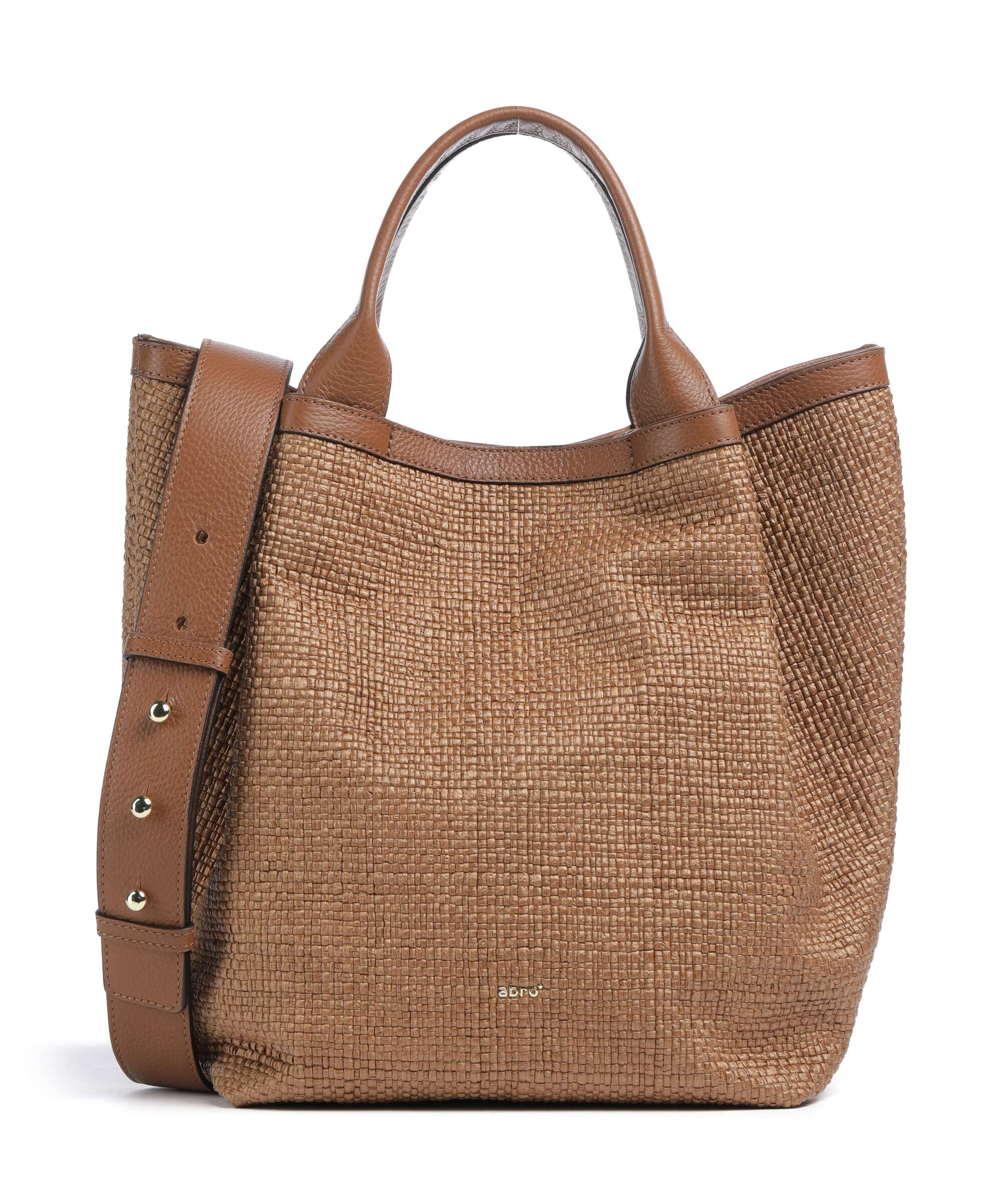 Abro Raffia Intreccio Essential Medium Torebka caramel/cognac