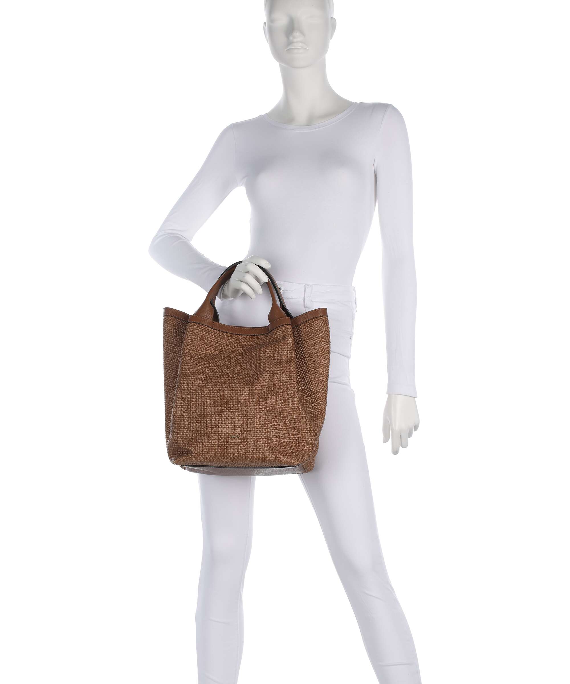 Abro Raffia Intreccio Essential Medium Torebka caramel/cognac - Image 3