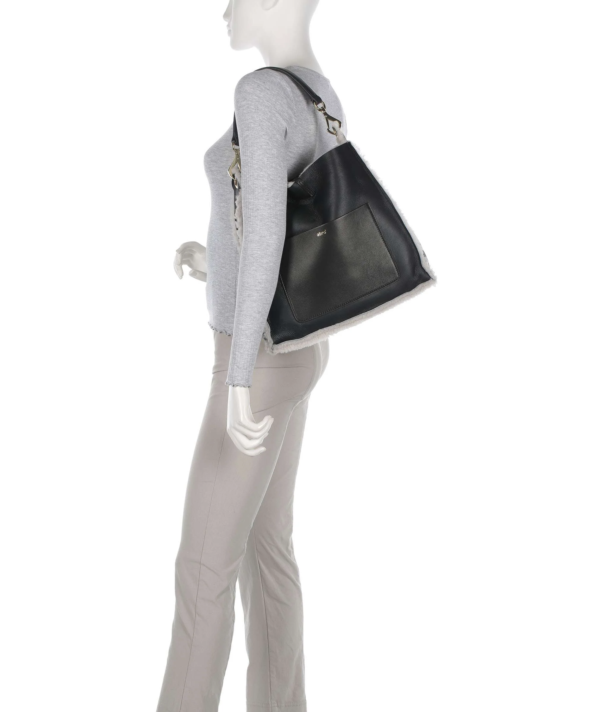 Abro Shearling Raquel Torebka worek black/white - Image 3