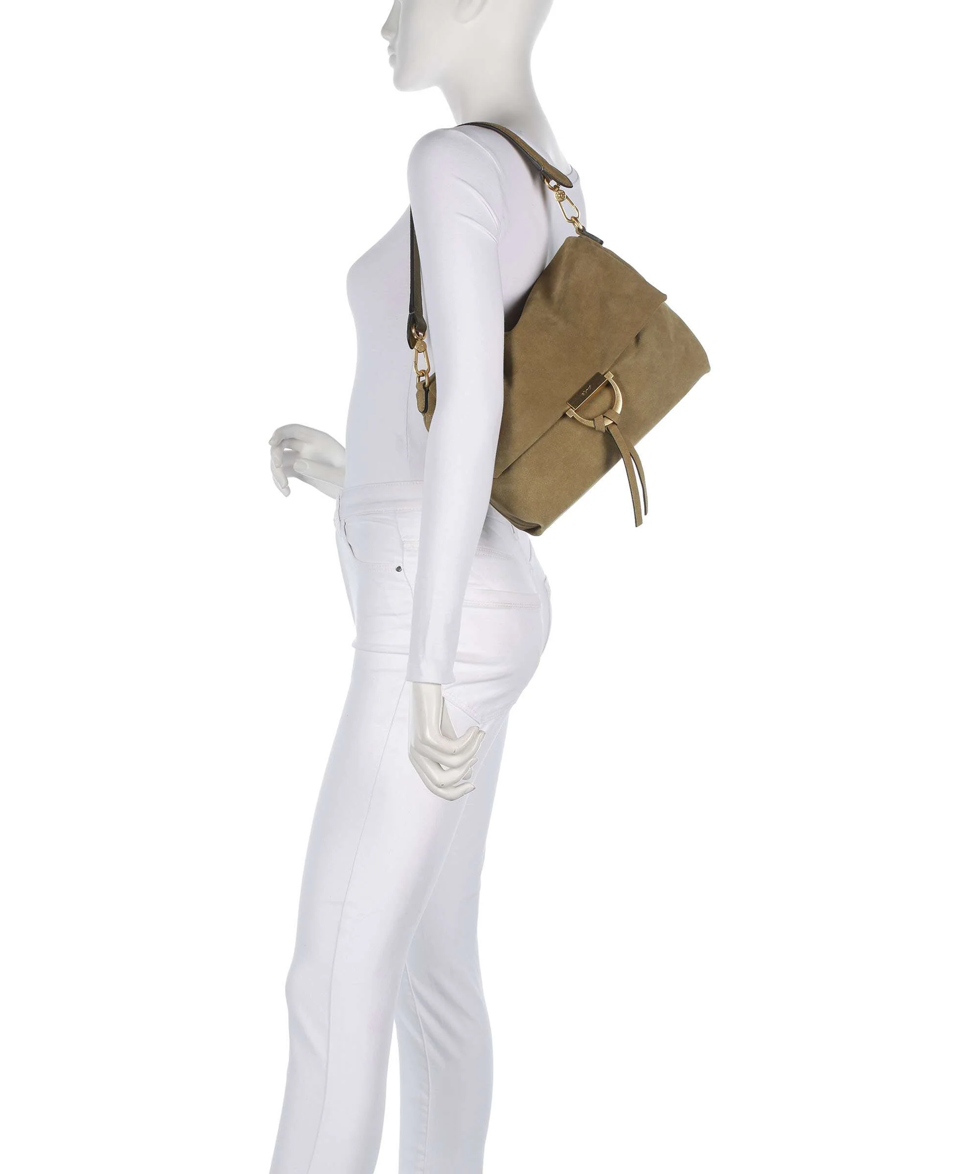 Abro Suede Temi Medium Torba na ramię mud - Image 3