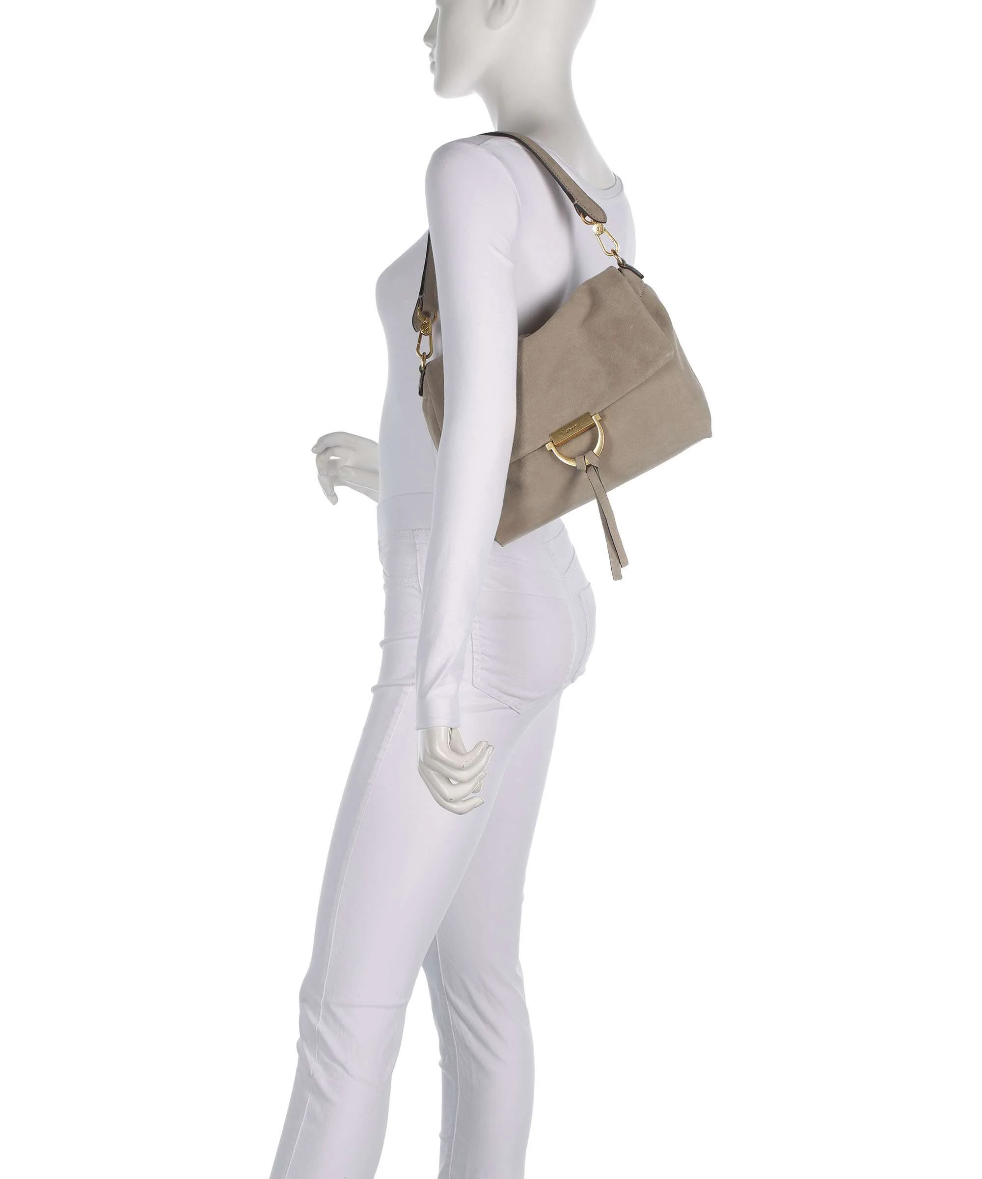 Abro Suede Temi Medium Torba na ramię siena - Image 3