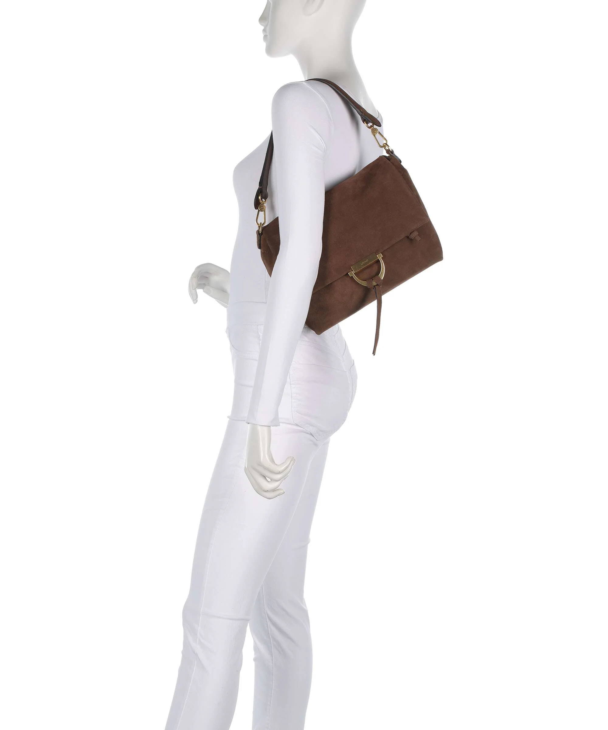 Abro Suede Temi Medium Torba na ramię wood - Image 3