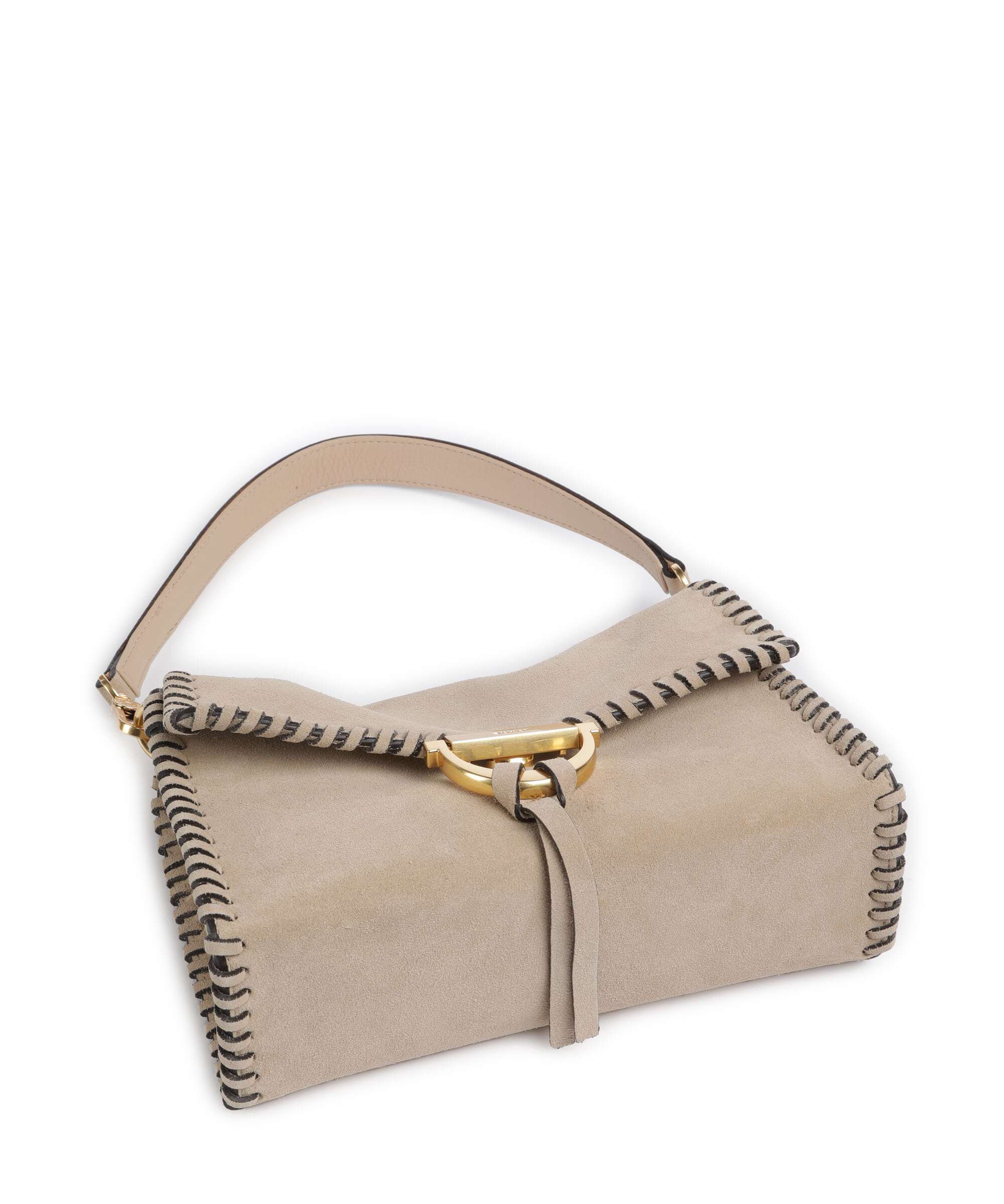 Abro Suede Temi Stitch Torba na ramię natural - Image 6