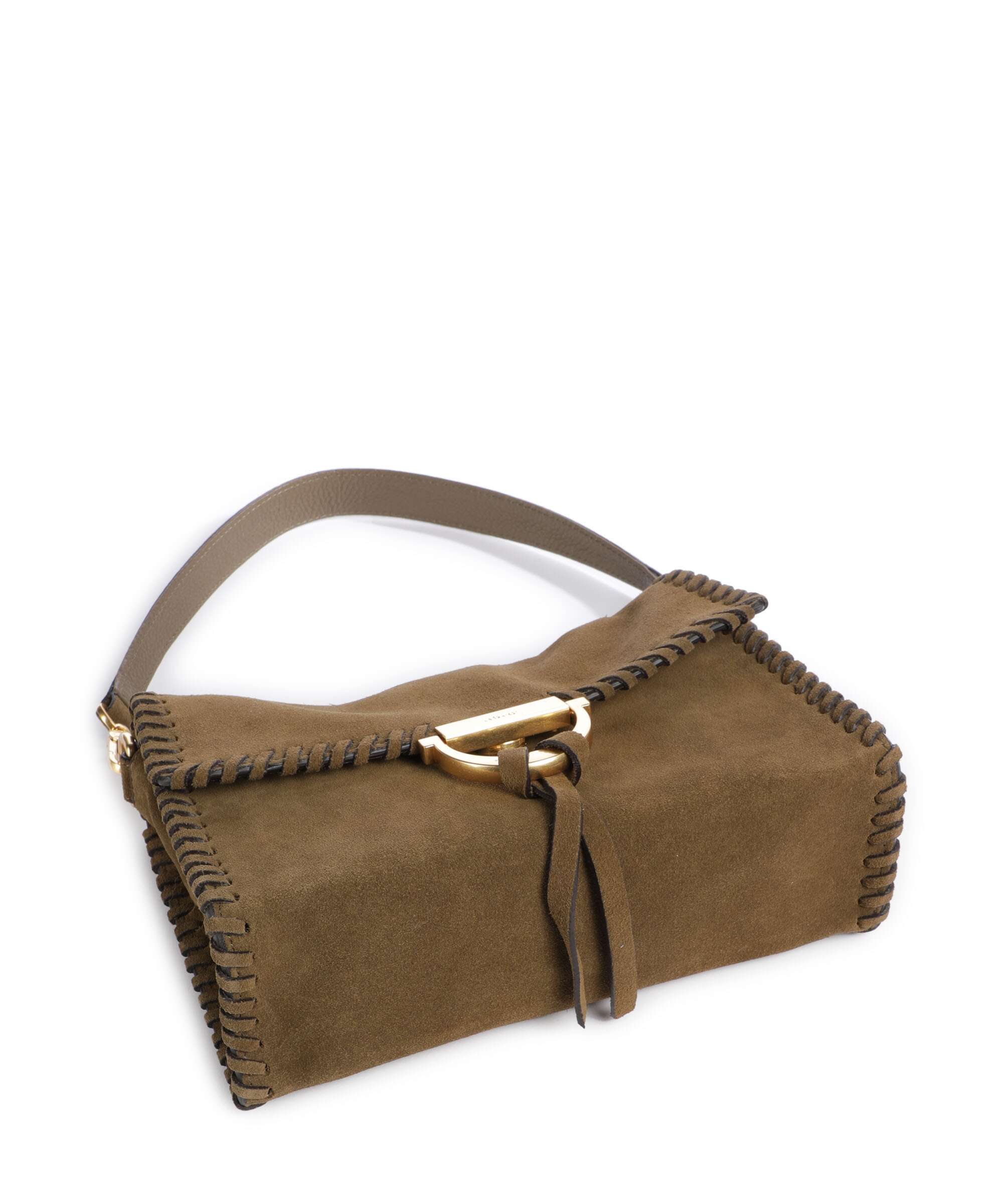 Abro Suede Temi Stitch Torba na ramię military - Image 5