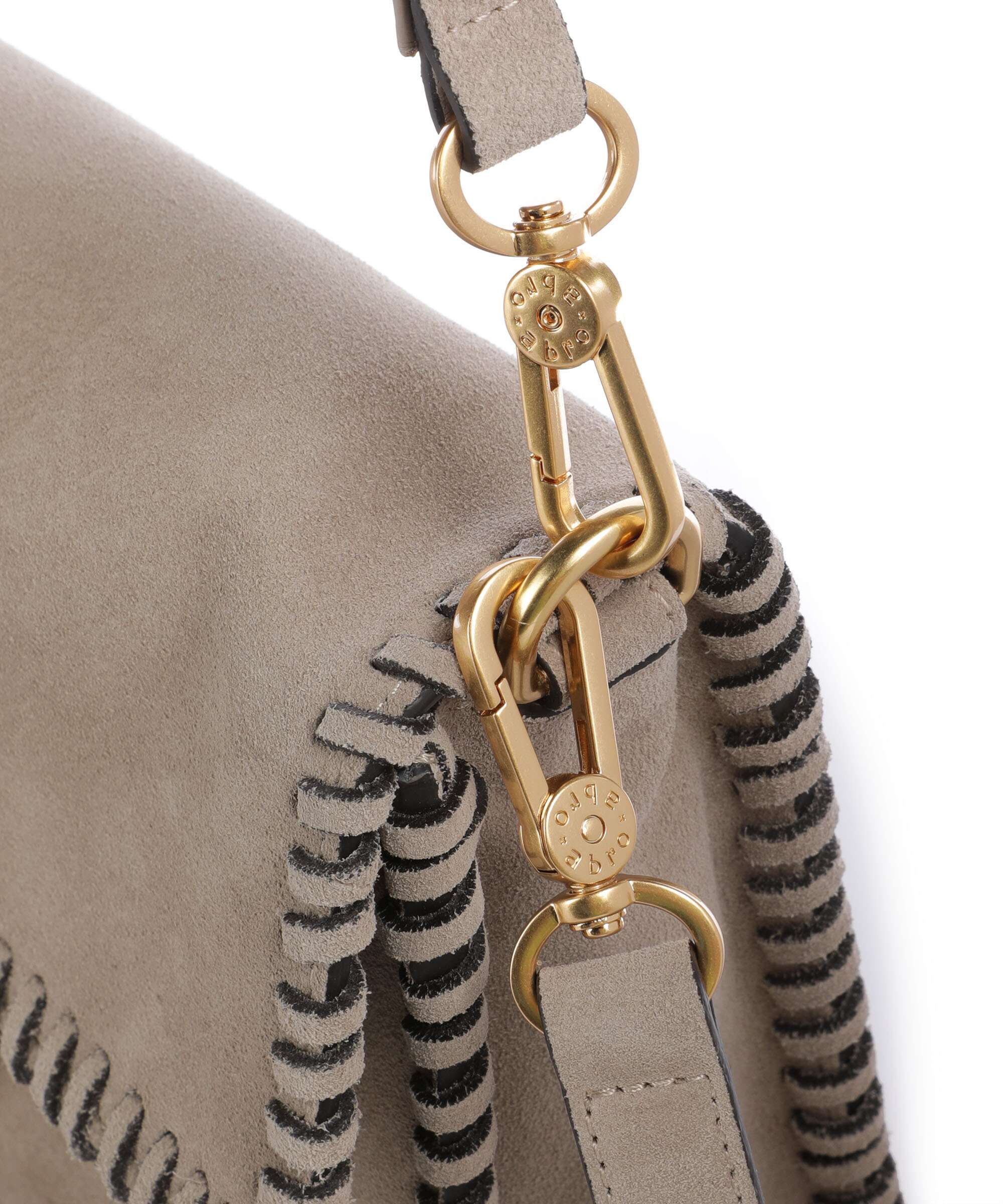 Abro Suede Temi Stitch Torba na ramię siena - Image 5