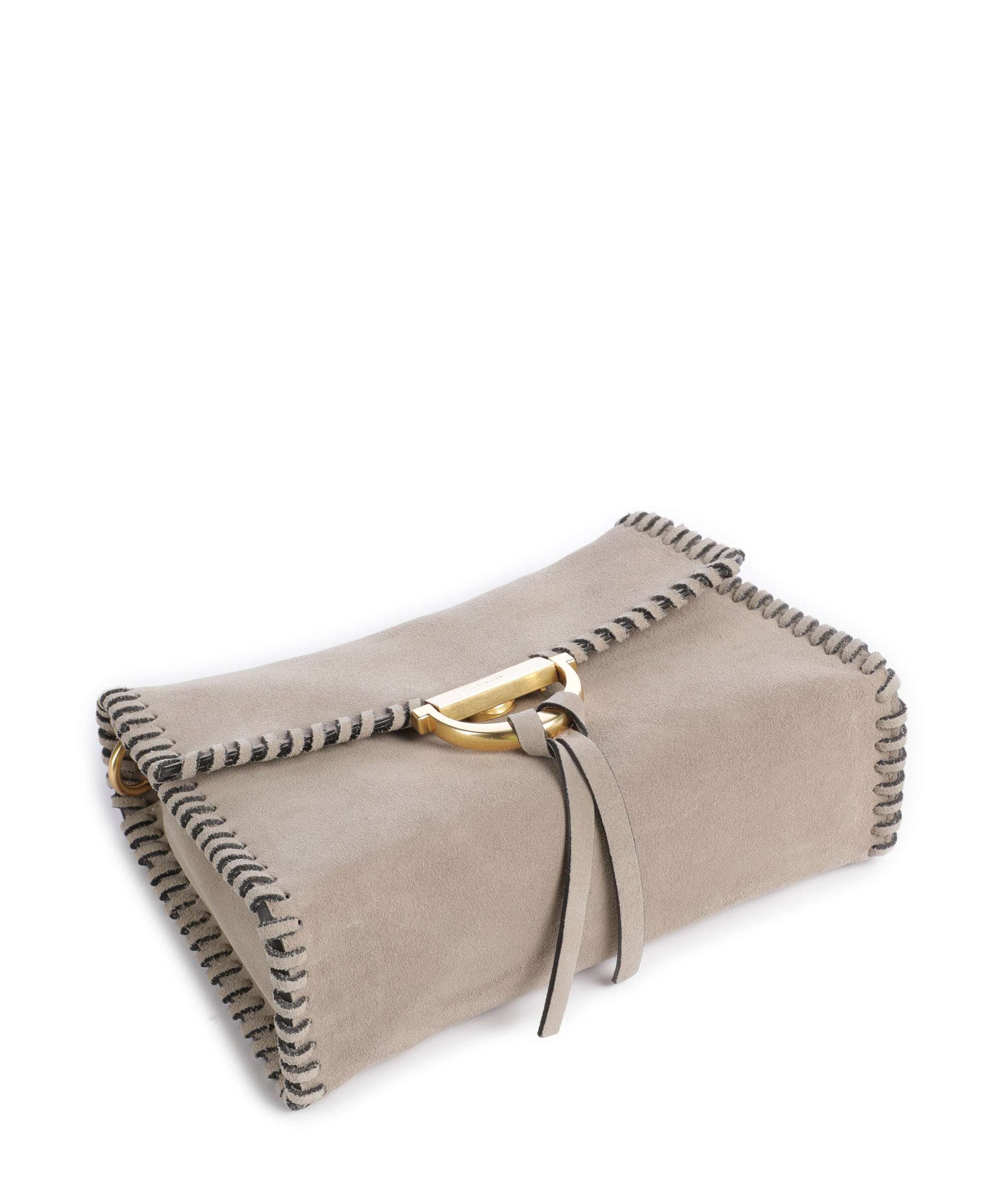 Abro Suede Temi Stitch Torba na ramię siena - Image 6