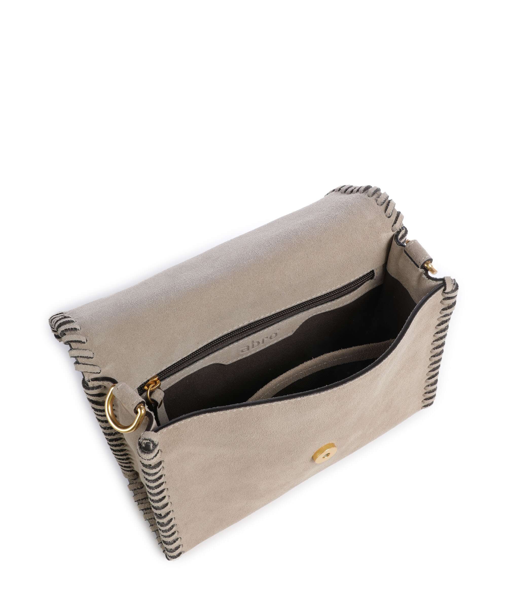 Abro Suede Temi Stitch Torba na ramię siena - Image 7