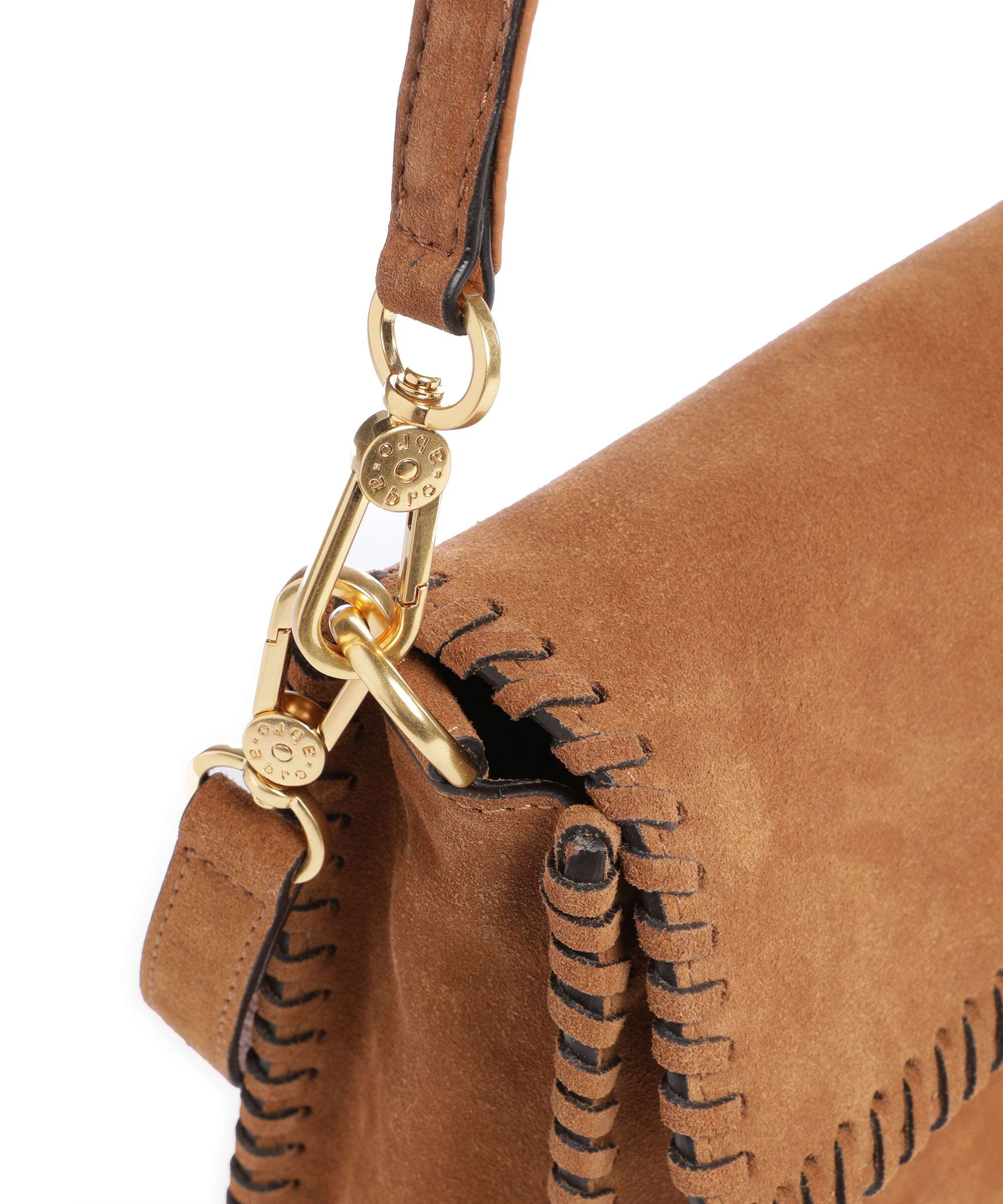 Abro Suede Temi Stitch Torba na ramię cuoio - Image 4