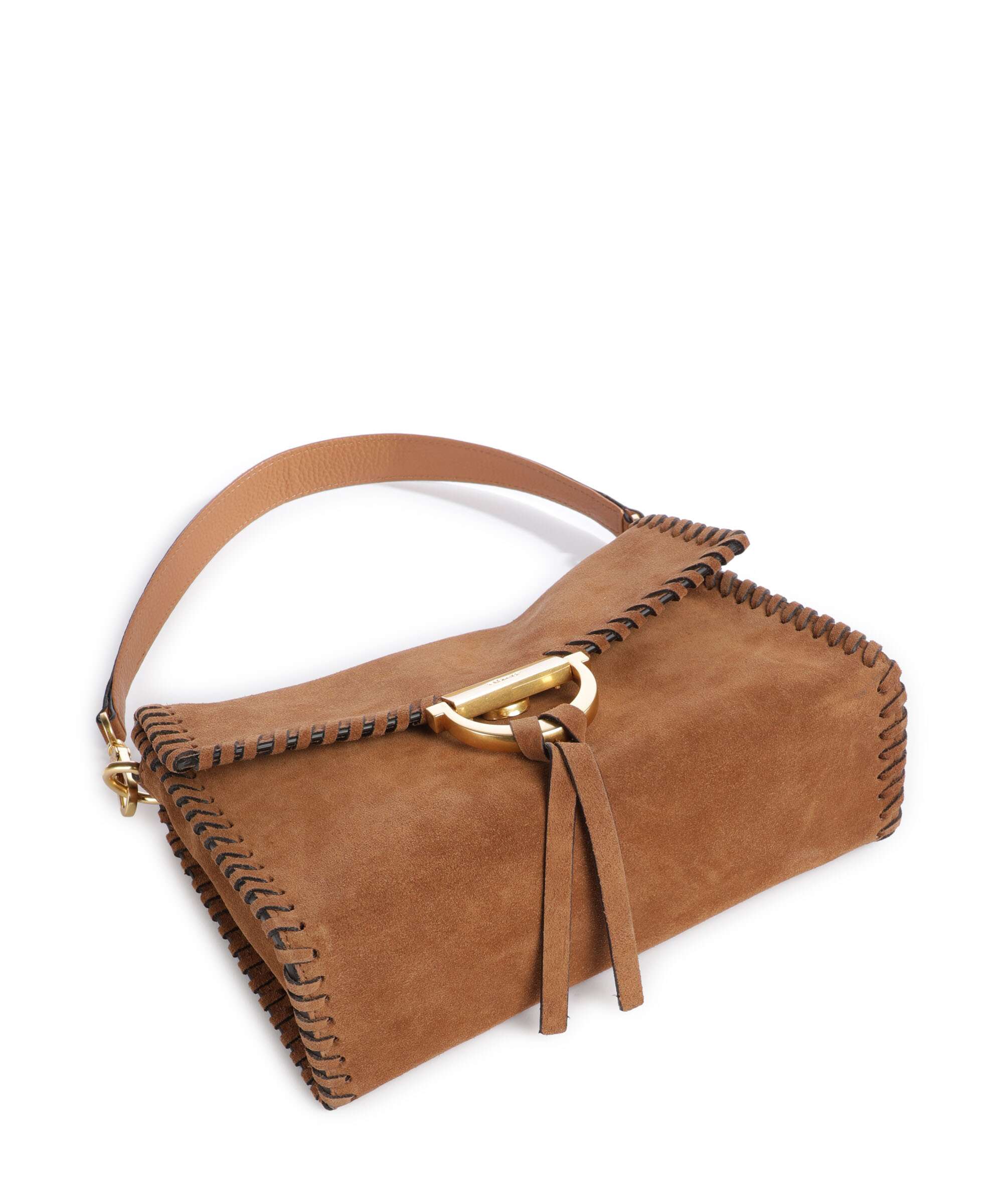 Abro Suede Temi Stitch Torba na ramię cuoio - Image 5