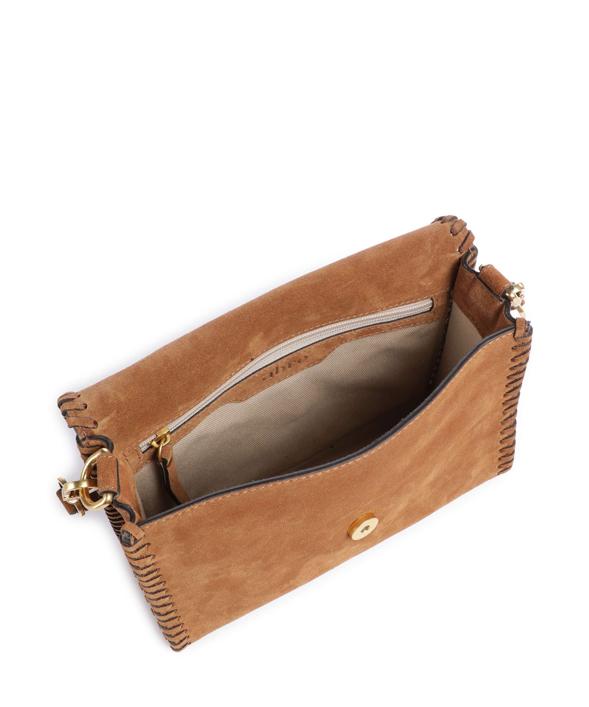 Abro Suede Temi Stitch Torba na ramię cuoio - Image 6