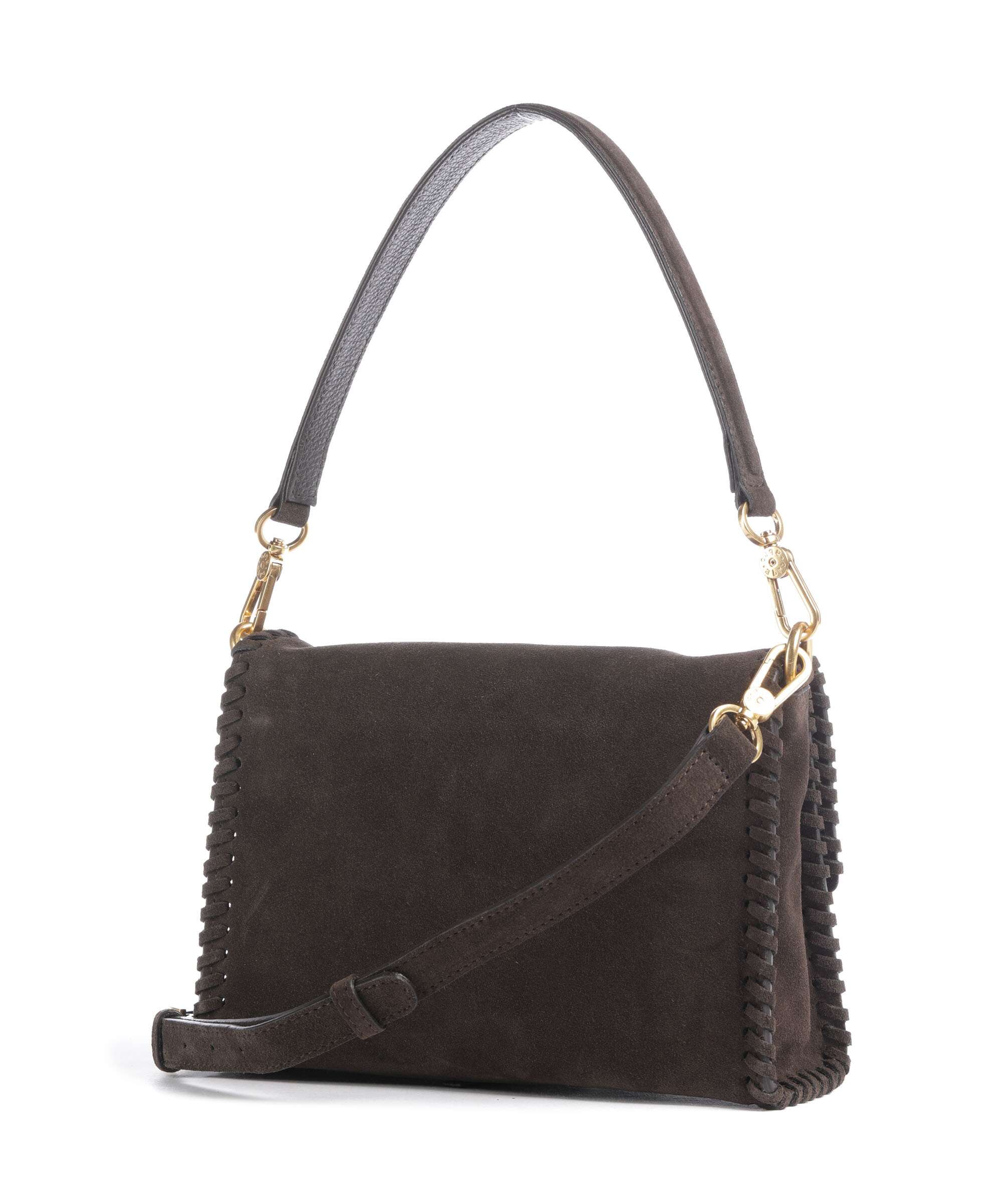 Abro Suede Temi Stitch Torba na ramię dark brown - Image 2