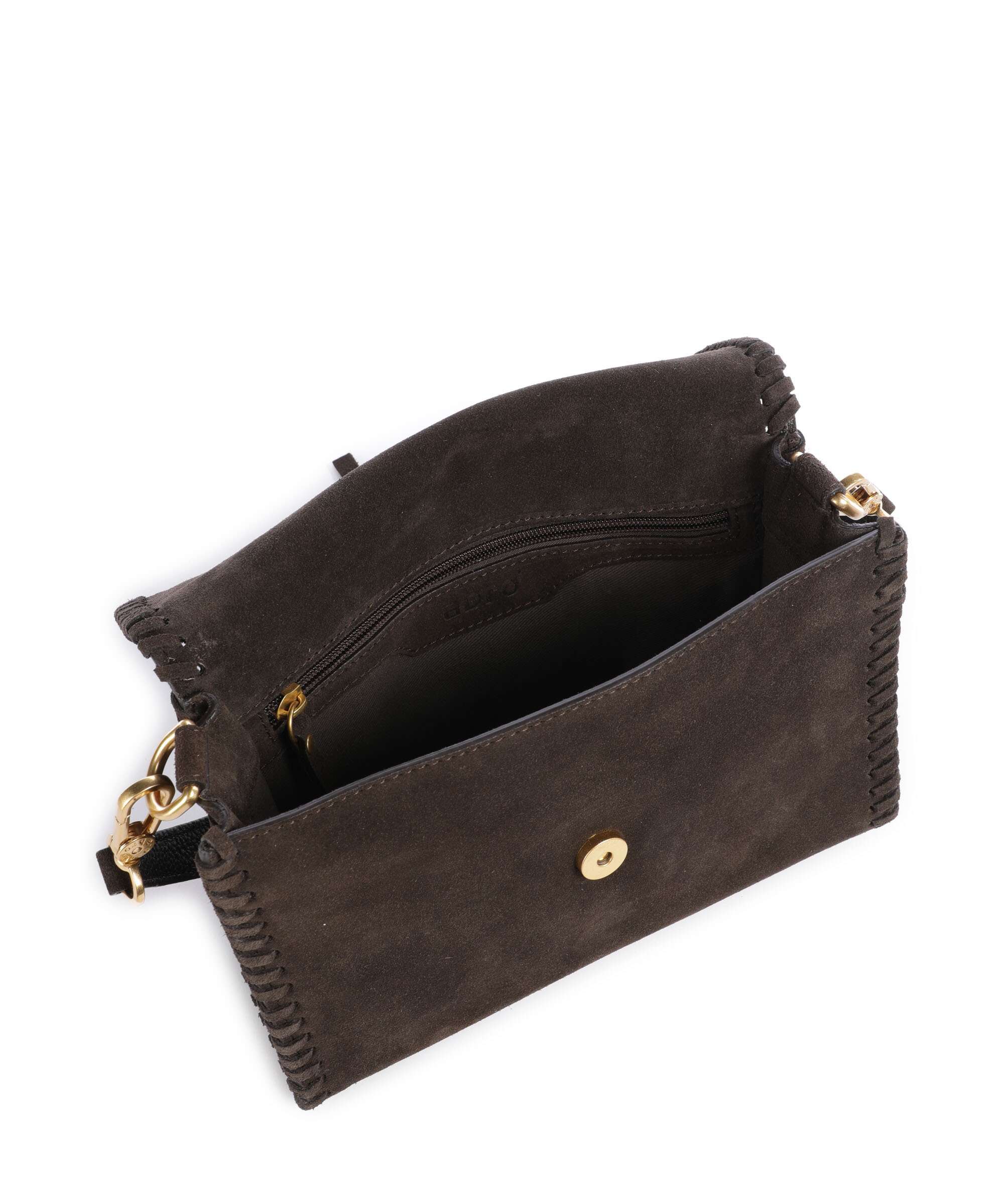 Abro Suede Temi Stitch Torba na ramię dark brown - Image 7