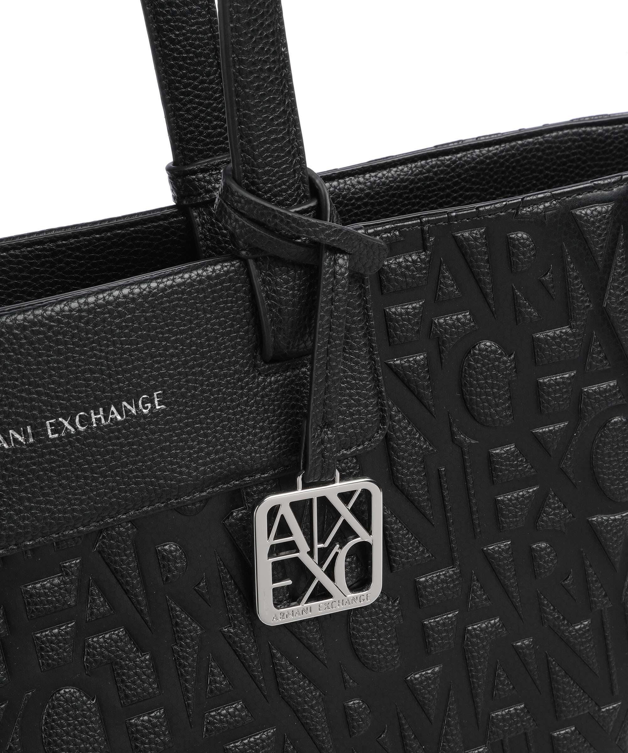 Armani Exchange Liz Monogram L Torba na zakupy black - Image 4