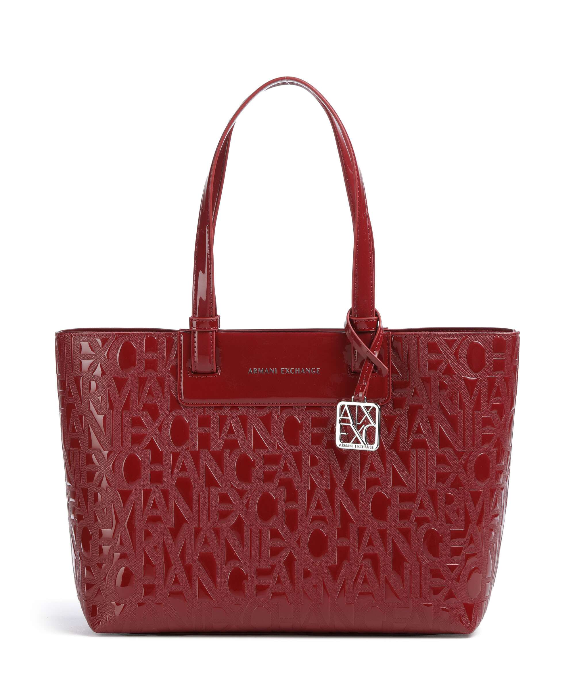 Armani Exchange Liz Patent M Torba na zakupy red dahlia