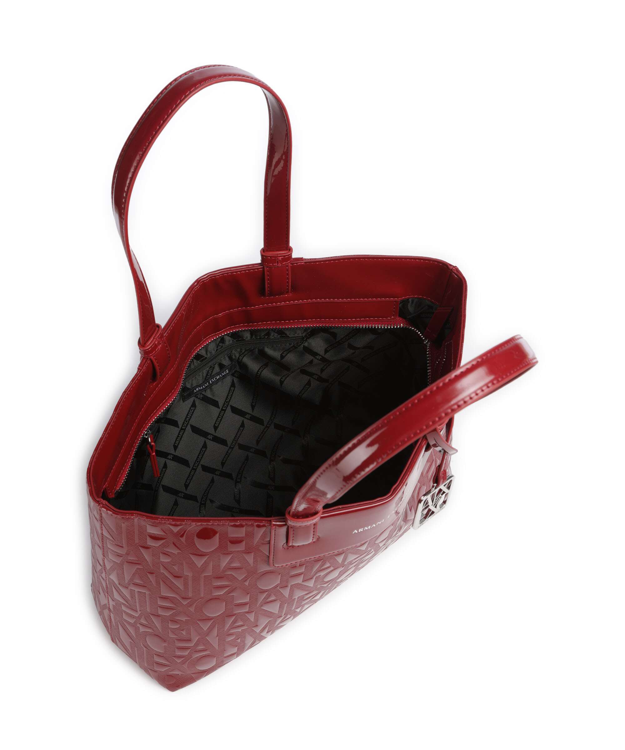 Armani Exchange Liz Patent M Torba na zakupy red dahlia - Image 5