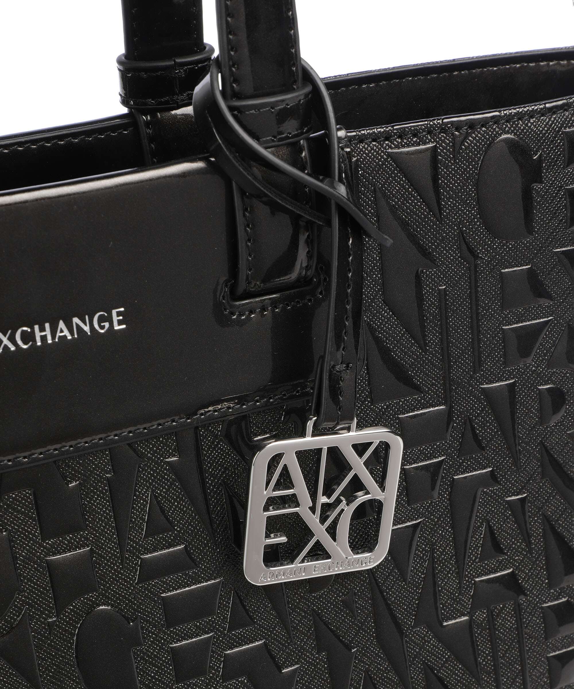 Armani Exchange Liz Patent M Torba na zakupy black - Image 4