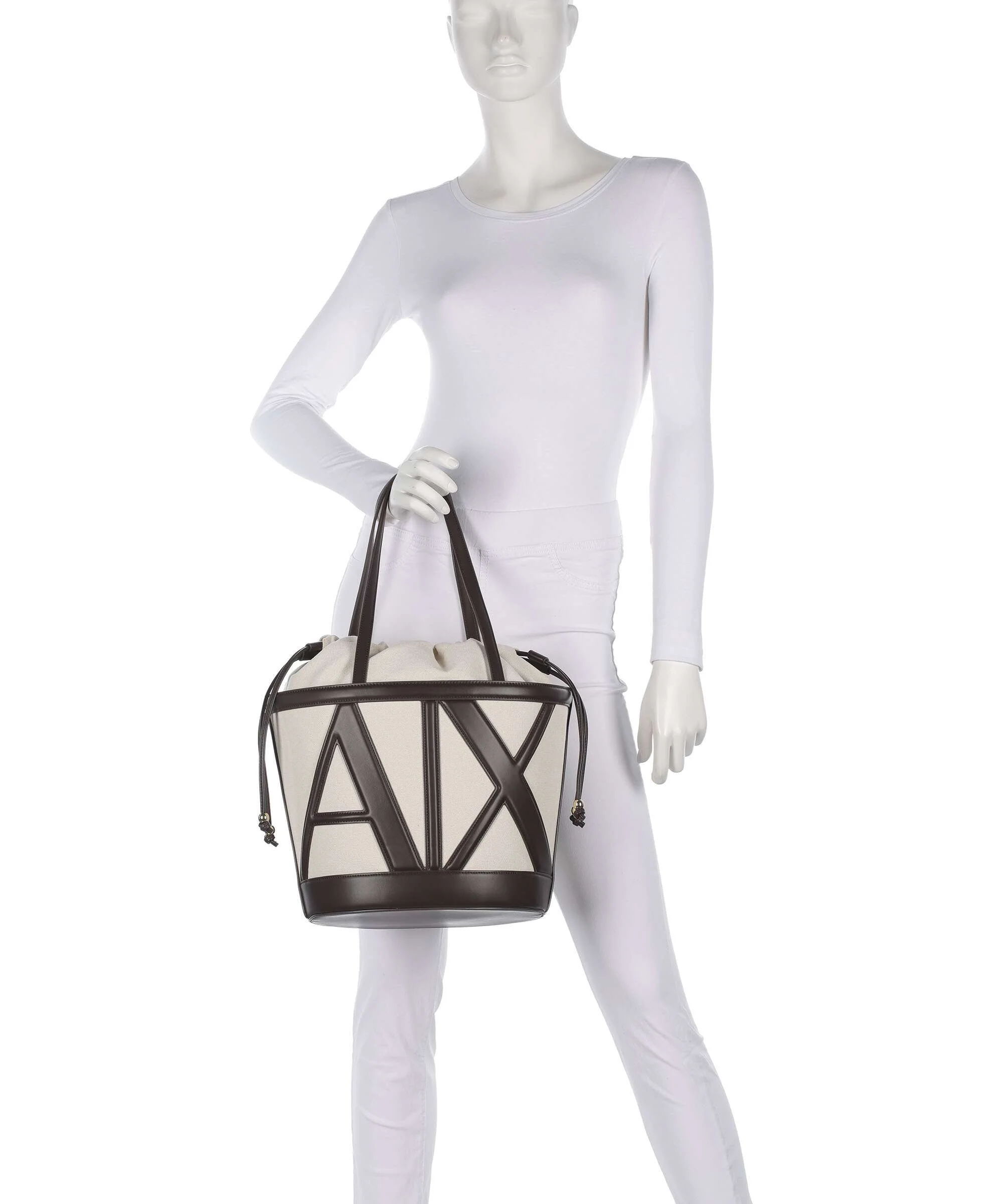 Armani Exchange Marisol Torebka worek natural/dusk shade - Image 3
