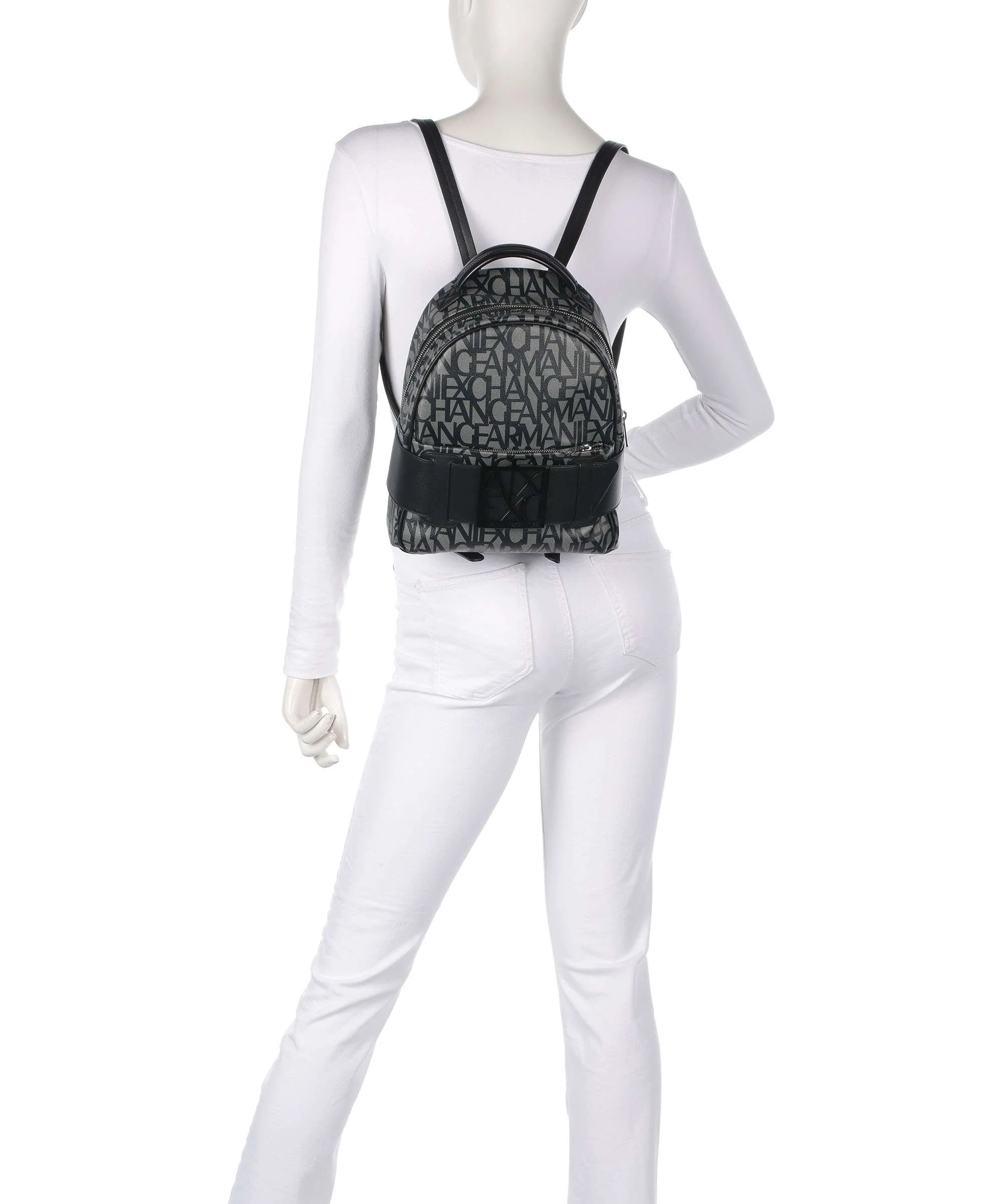 Armani Exchange Susy Plecak beige/navy stripes - Image 3