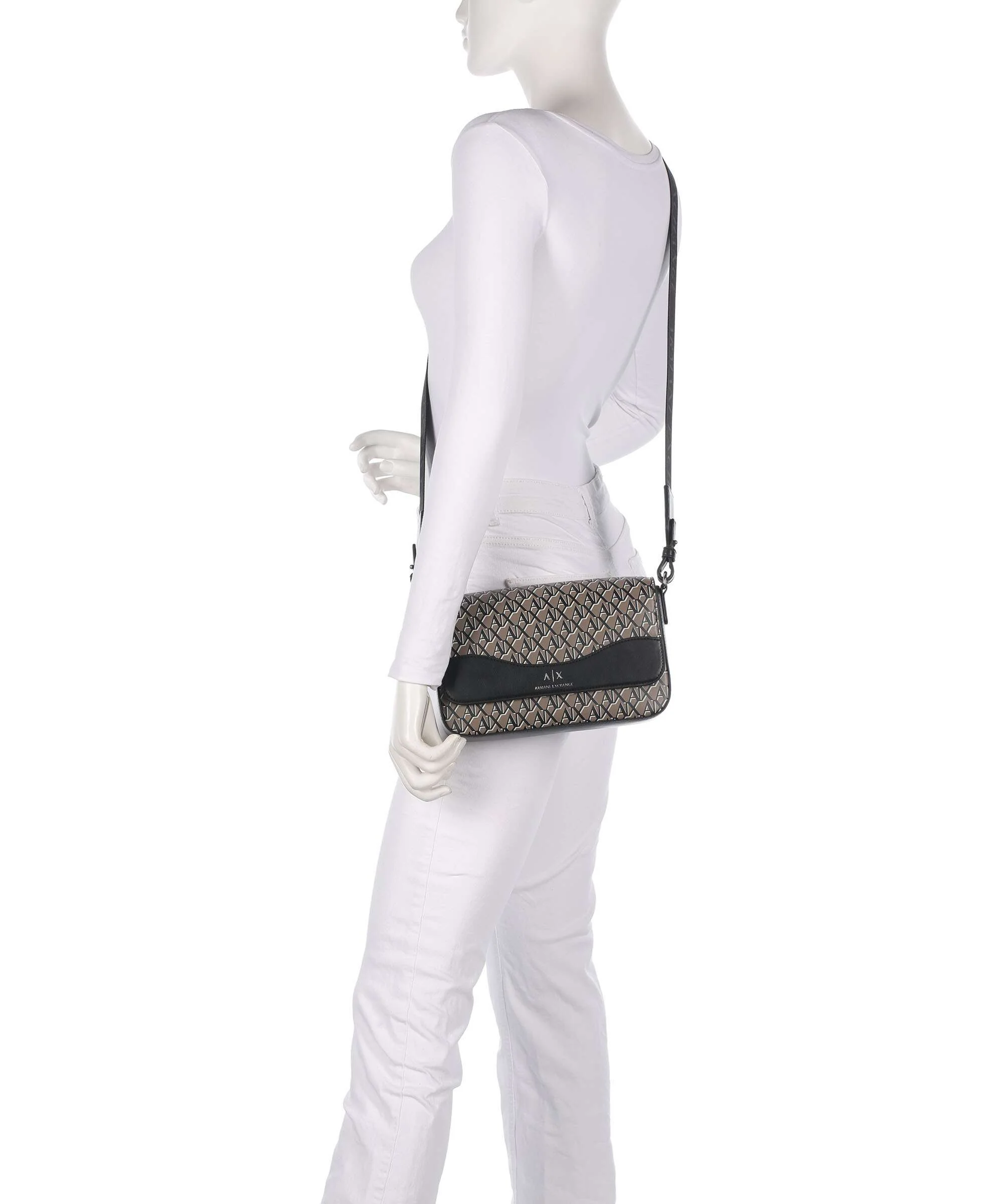Armani Exchange Wave Monogram Torba przez ramię brown bass/black - Image 3