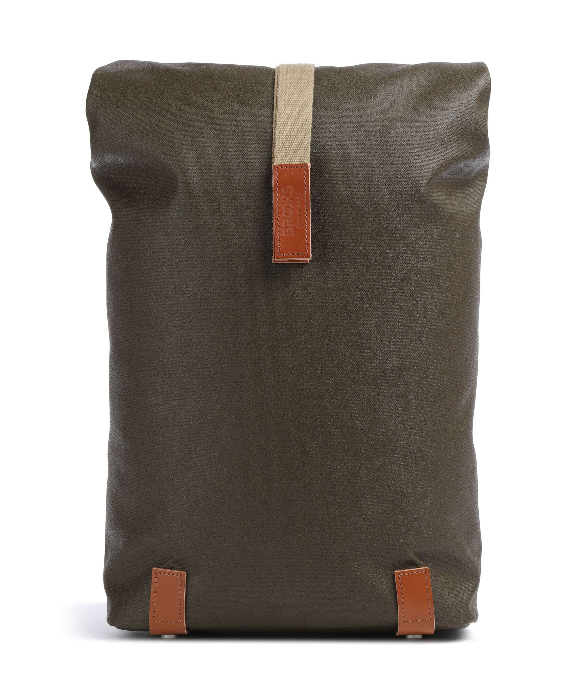 Brooks England Pickwick Cotton Canvas Small Plecak z rolowanym zamknięciem moss