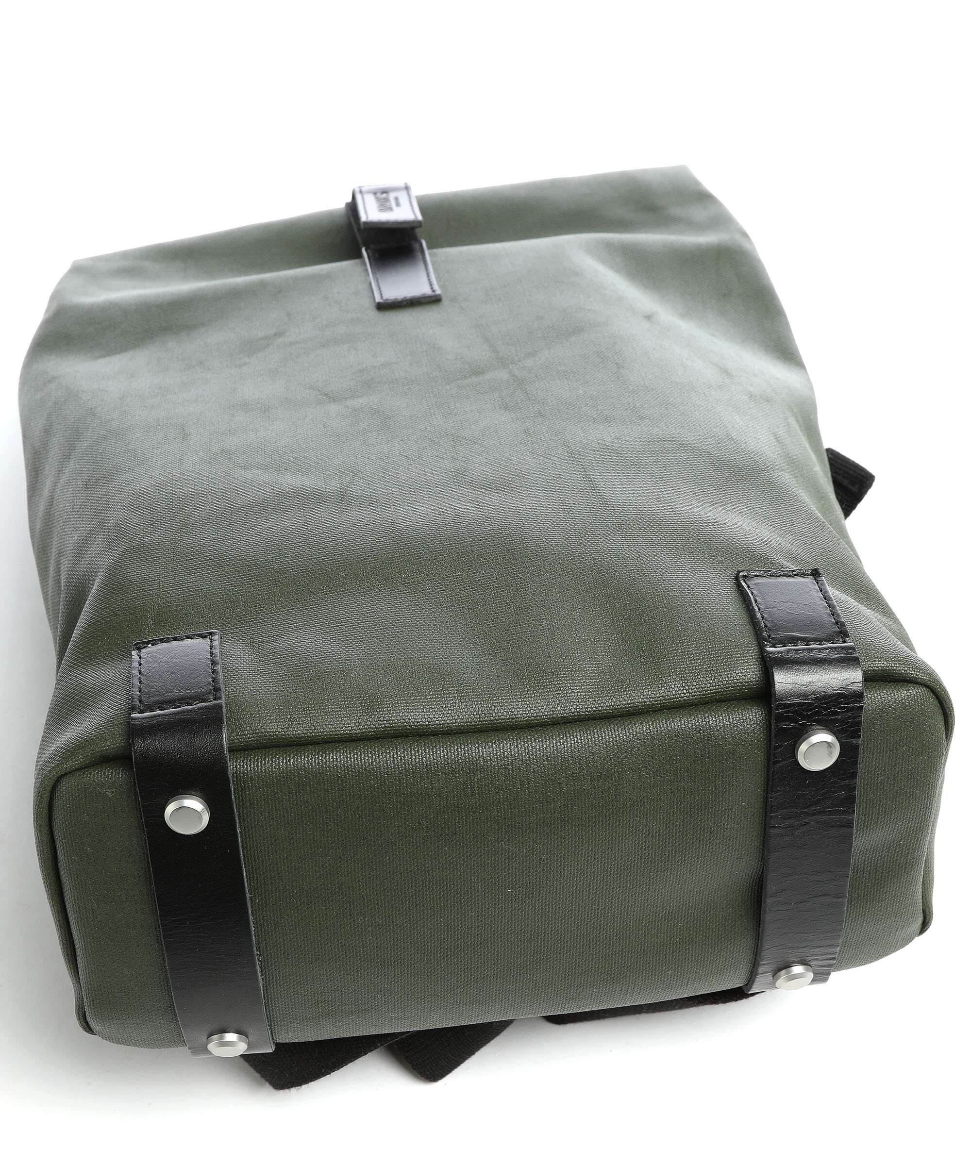 Brooks England Pickwick Cotton Canvas Small Plecak z rolowanym zamknięciem forest - Image 3