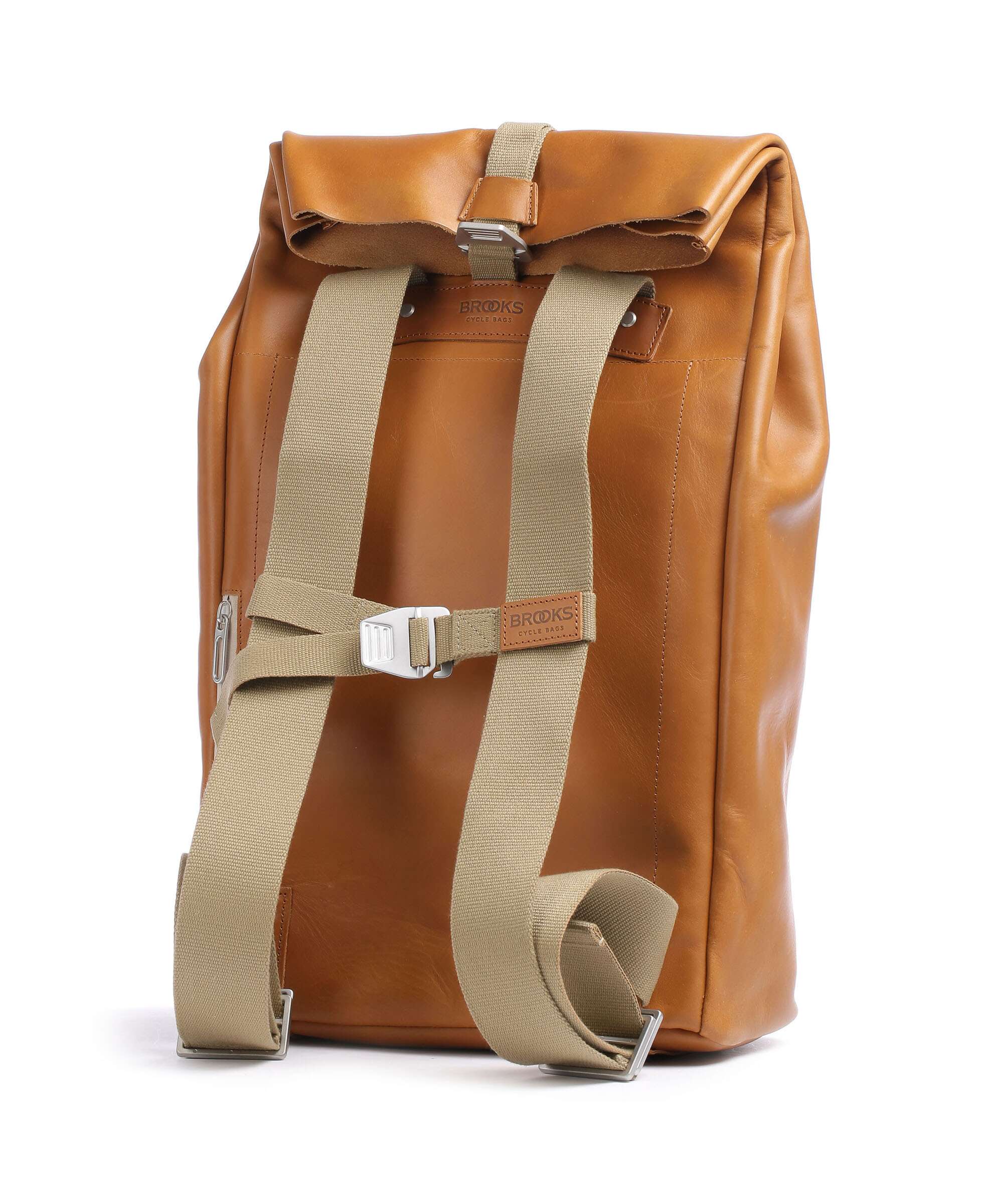 Brooks England Pickwick Leather Large Plecak z rolowanym zamknięciem cognac - Image 2