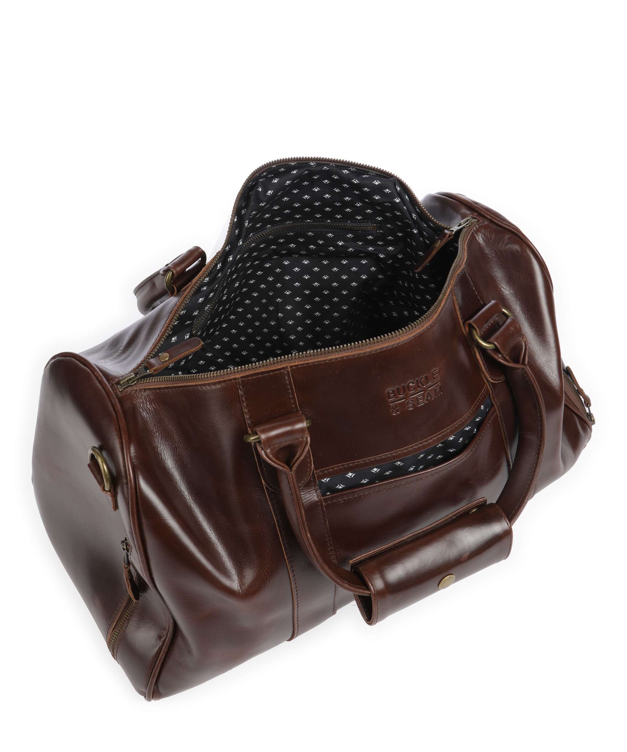 Buckle & Seam Crazy Horse Collin Torba weekendowa brown/dot - Image 5
