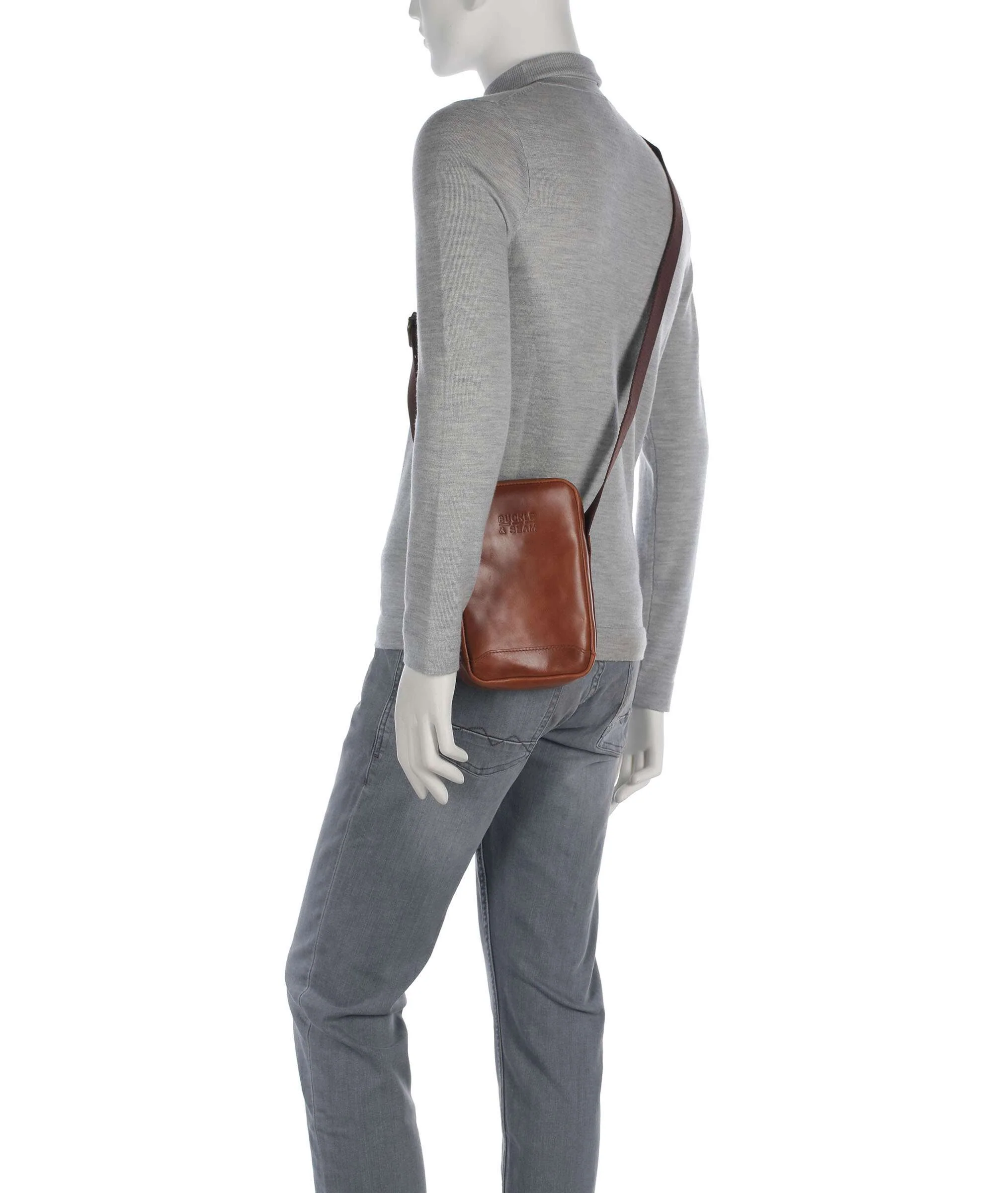 Buckle & Seam Crazy Horse Runner Torba przez ramię cognac - Image 3