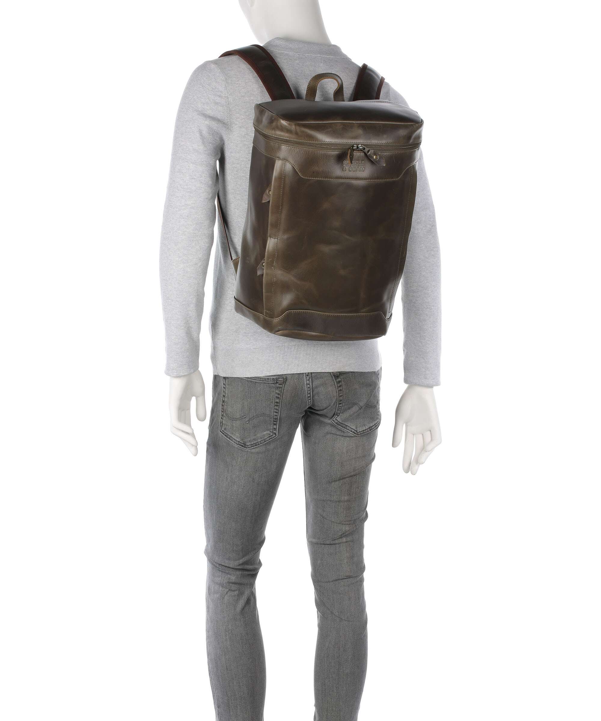 Buckle & Seam Crazy Horse Siwa Plecak olive - Image 3