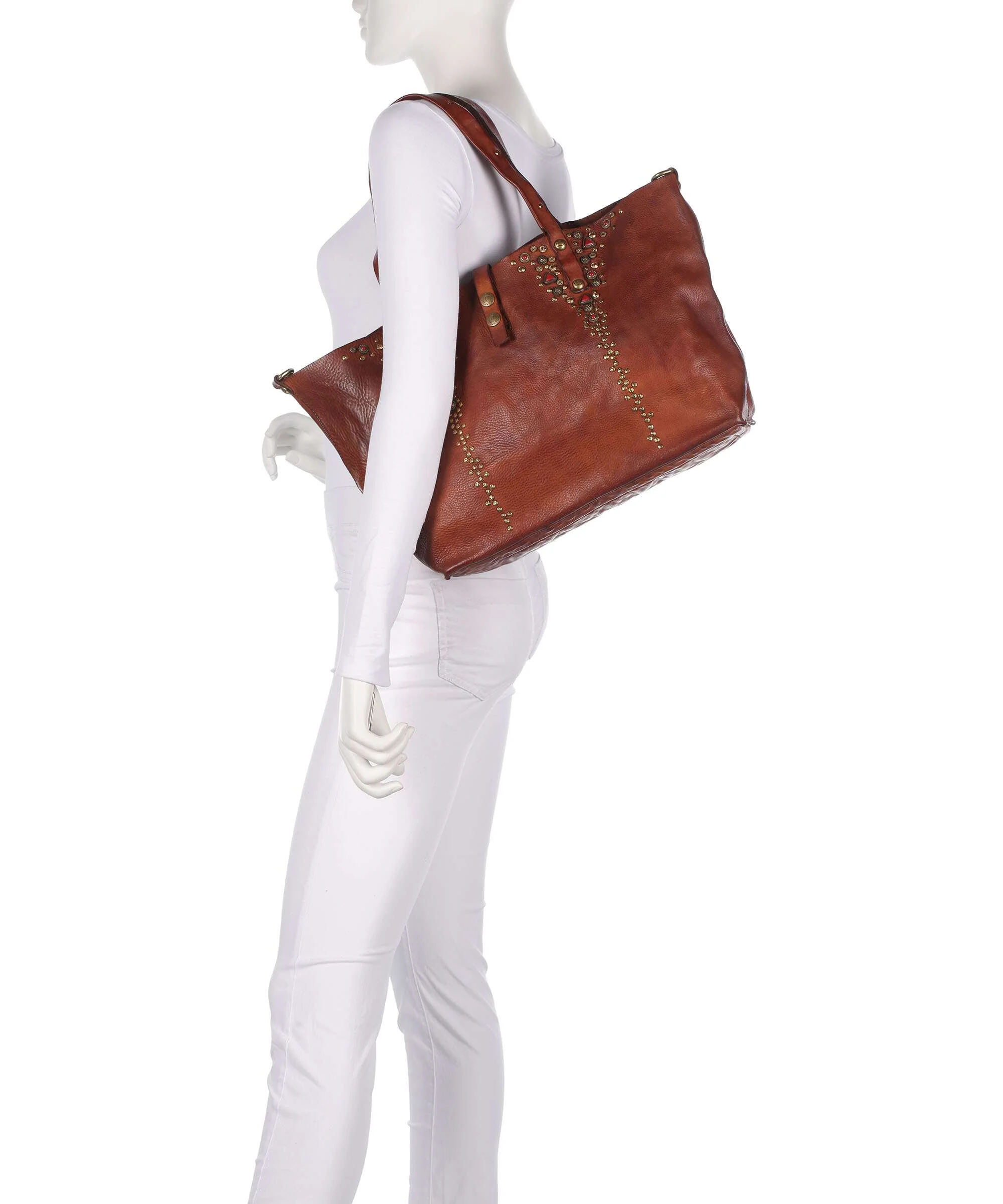 Campomaggi Torba na zakupy cognac - Image 3