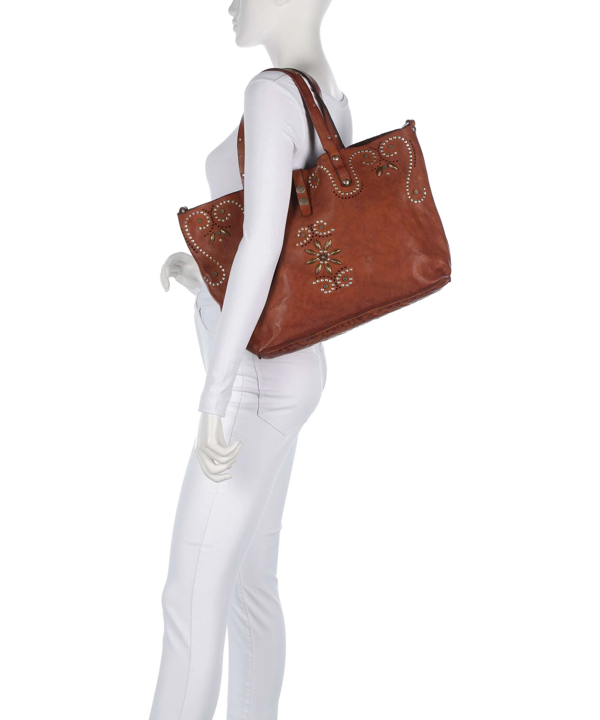 Campomaggi Torba na zakupy cognac - Image 3