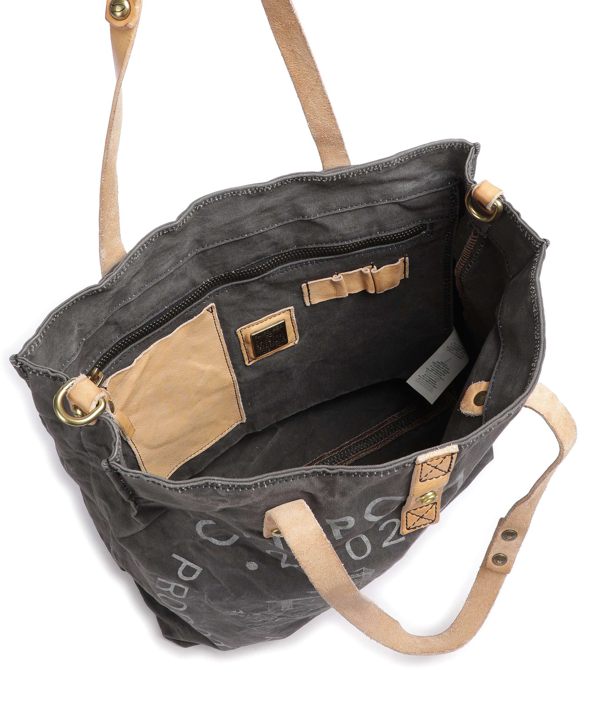 Campomaggi Torba na zakupy grey/natural/silver - Image 6