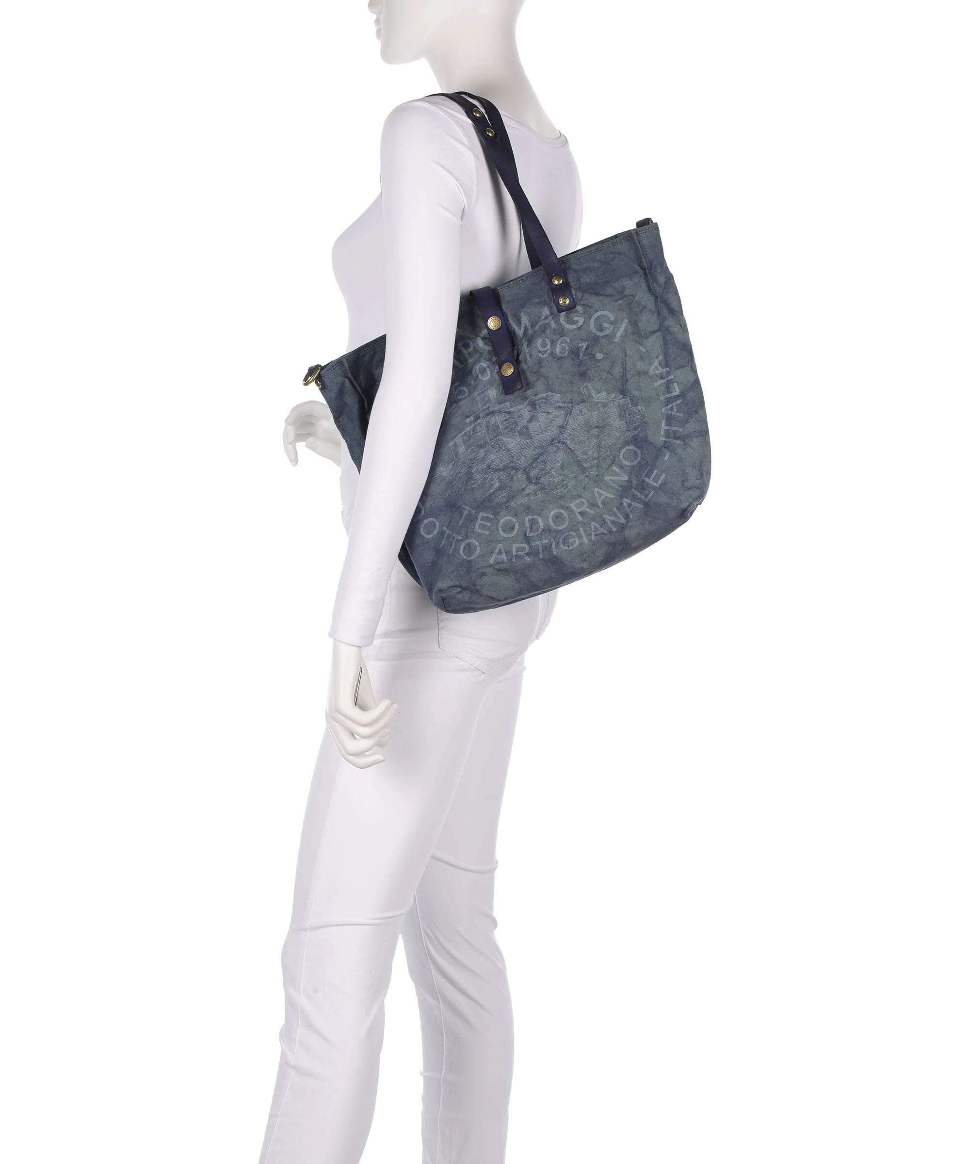 Campomaggi Torba na zakupy beige/iris ghiaccio - Image 3