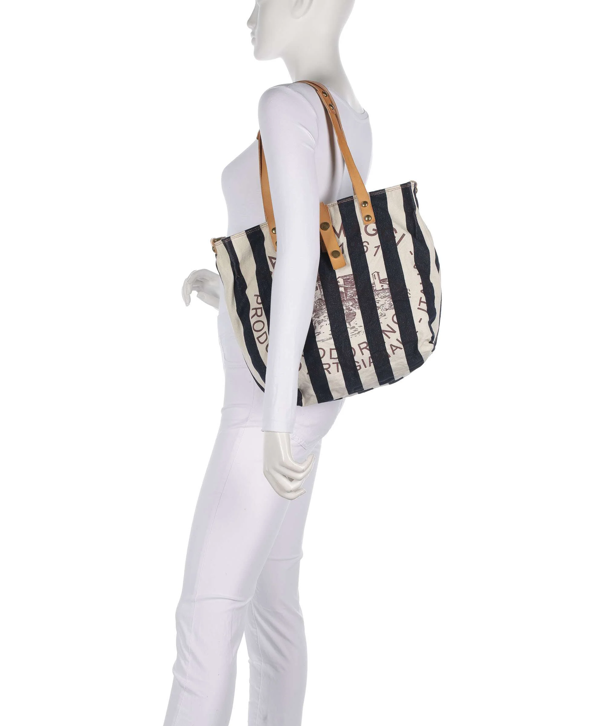 Campomaggi Torba na zakupy blue/beige - Image 3