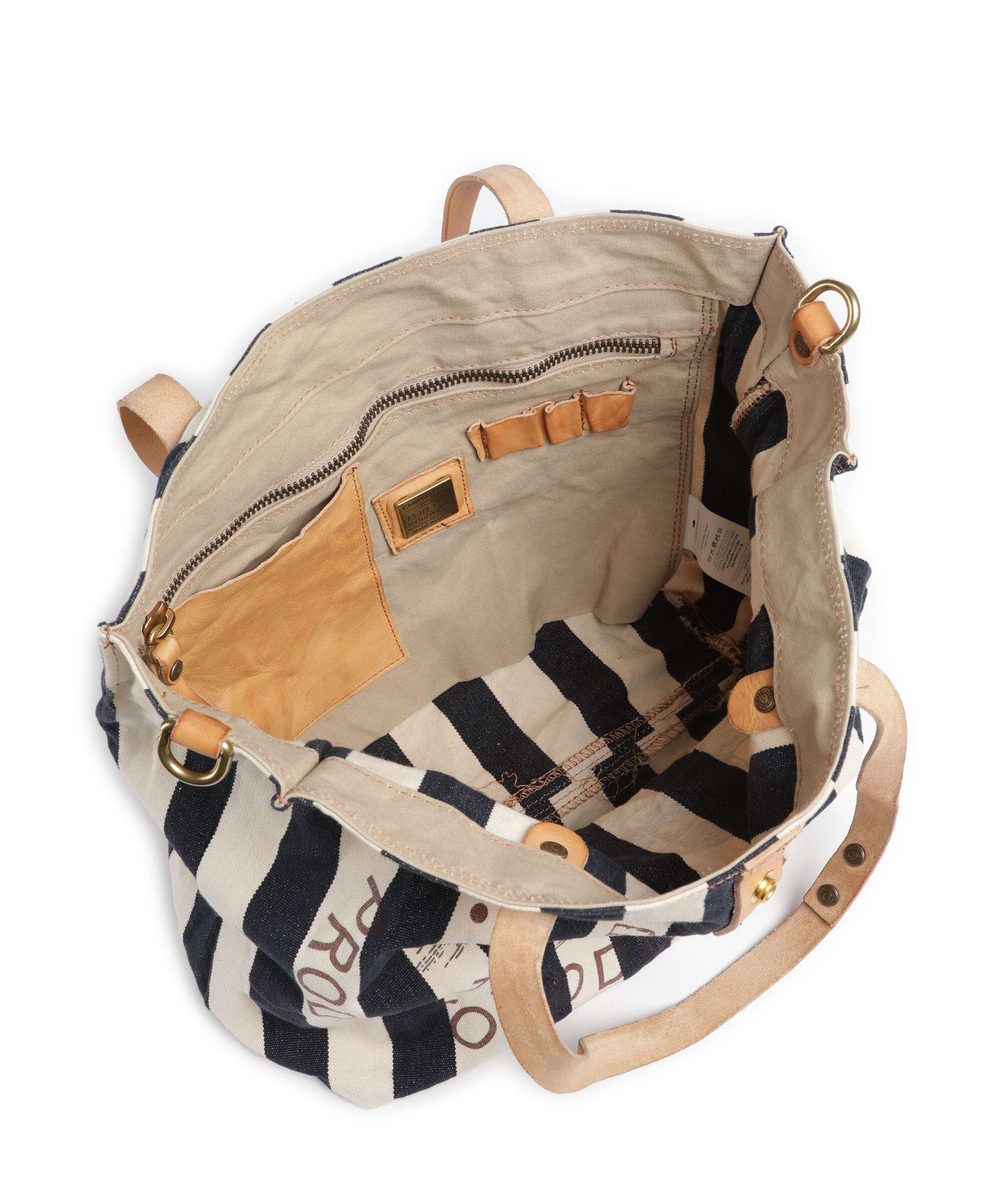 Campomaggi Torba na zakupy blue/beige - Image 5