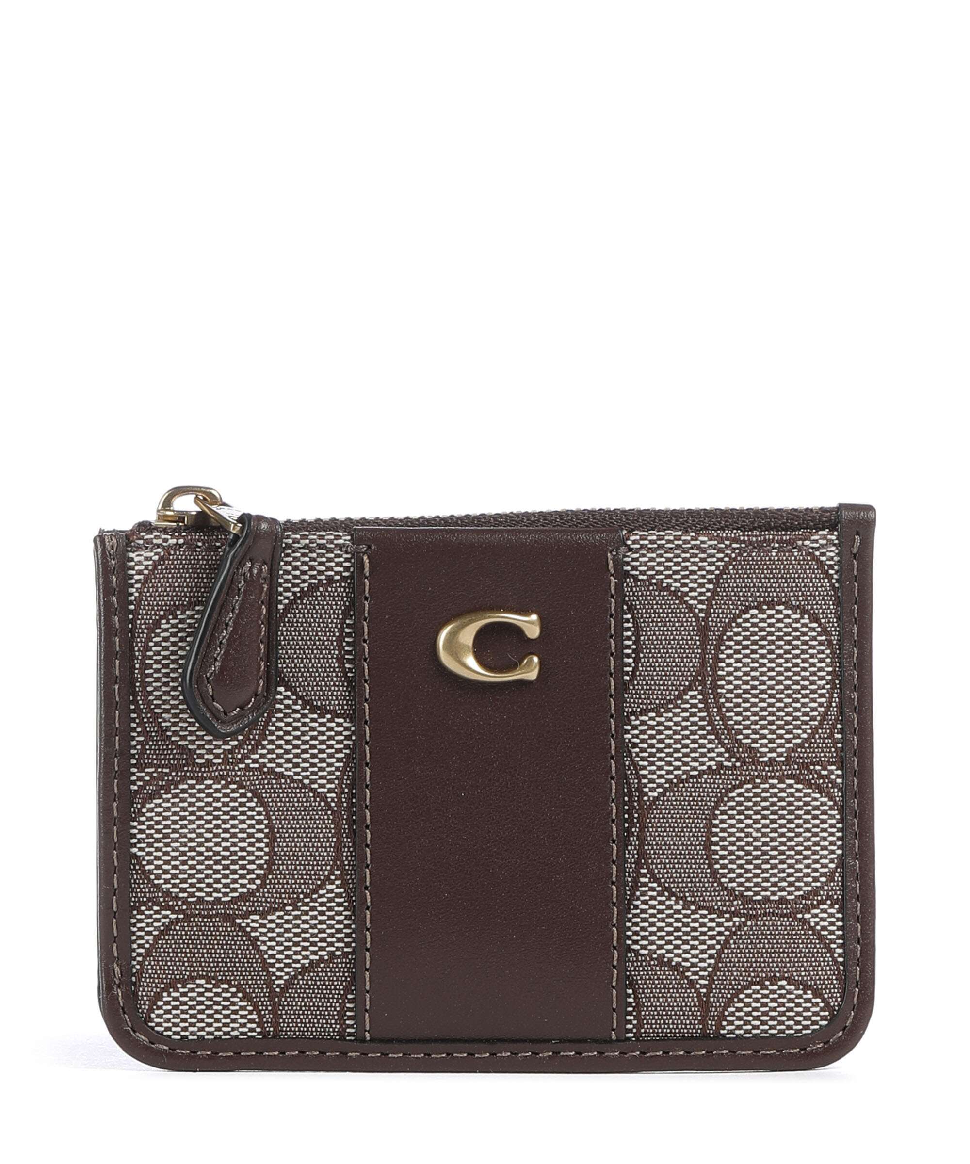 Coach Essential Signature Jacquard Mini Etui na karty kredytowe oak maple