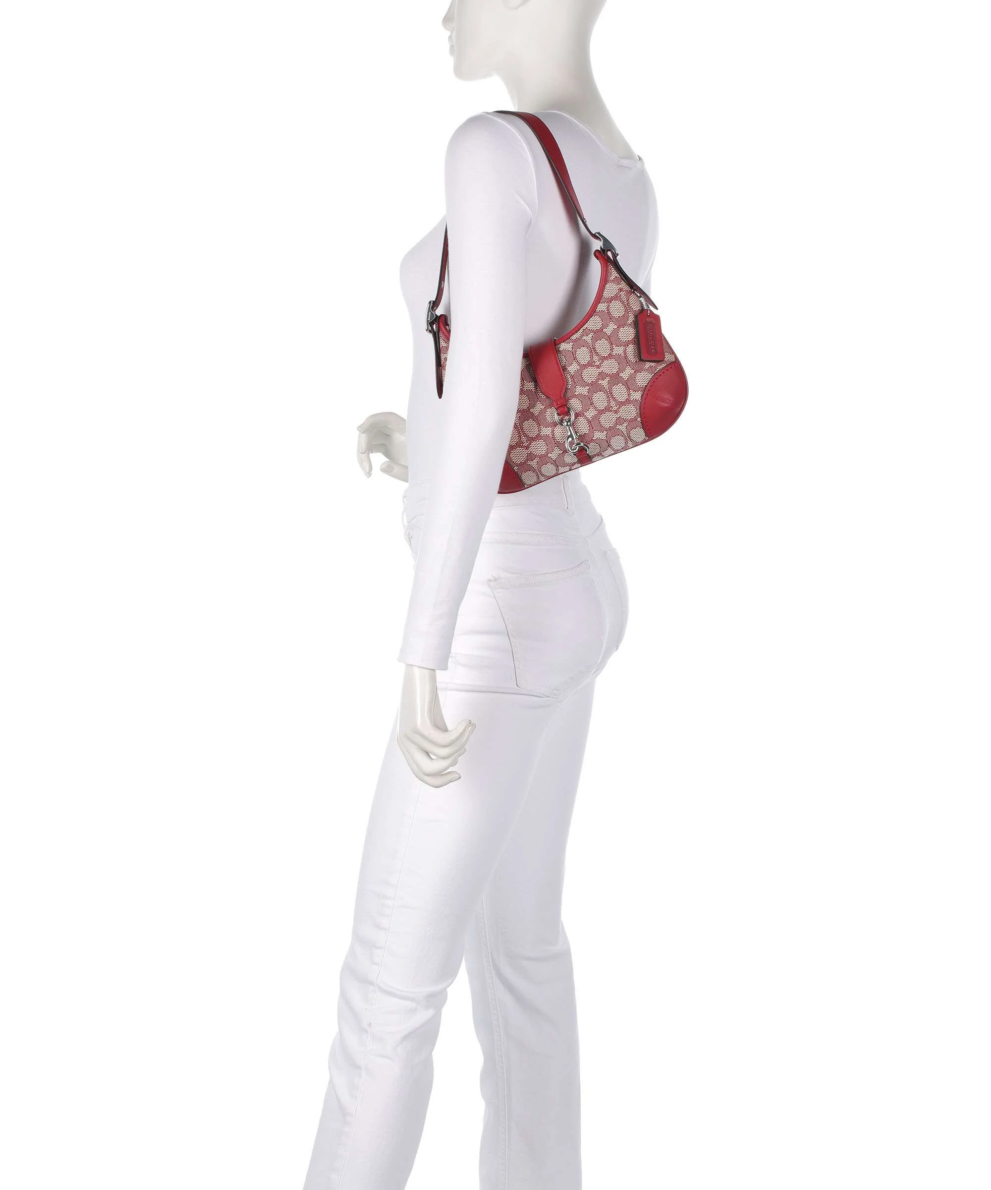 Coach Hamptons Signature Jacquard Torba na ramię ruby/ivory - Image 3