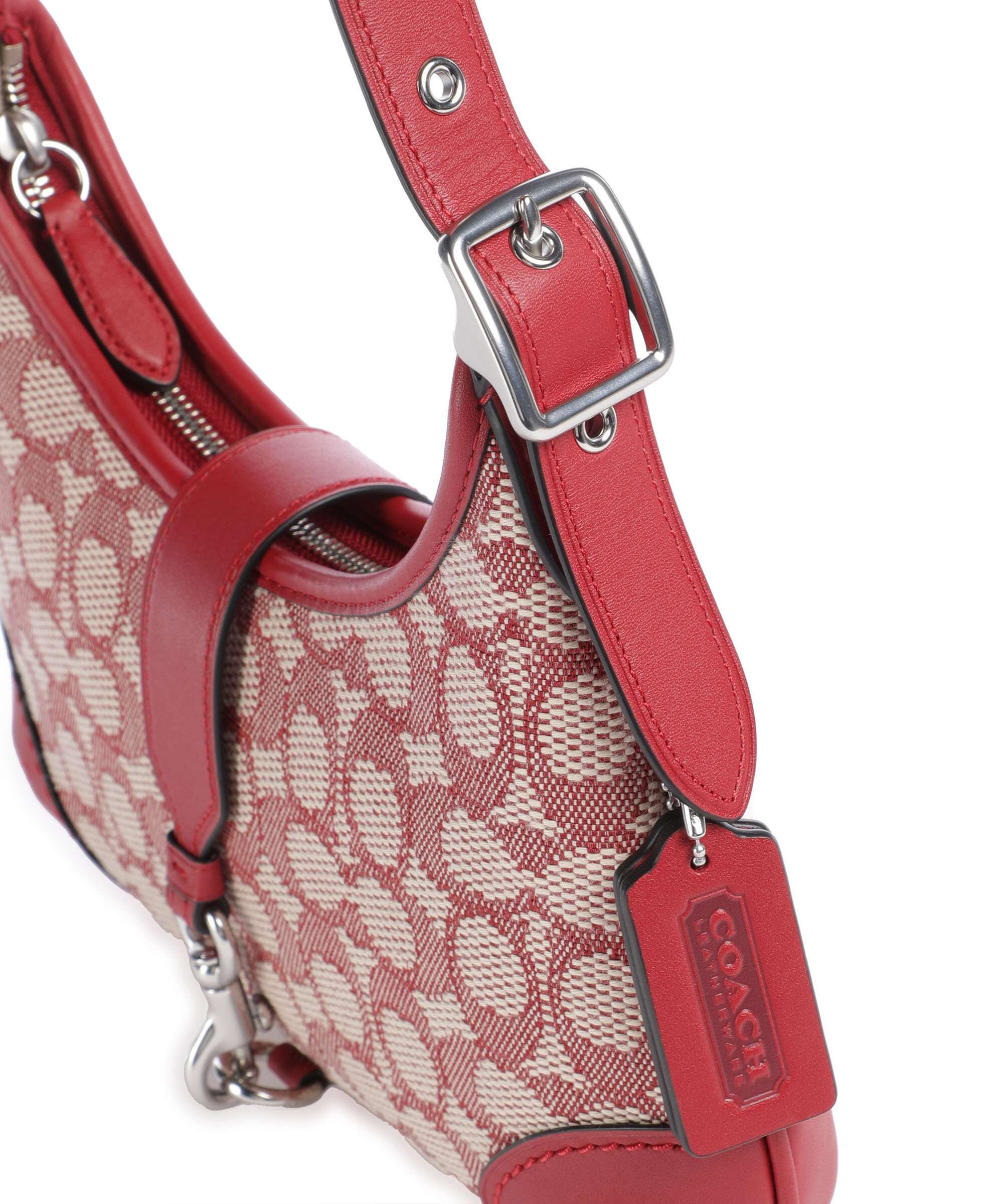Coach Hamptons Signature Jacquard Torba na ramię ruby/ivory - Image 4