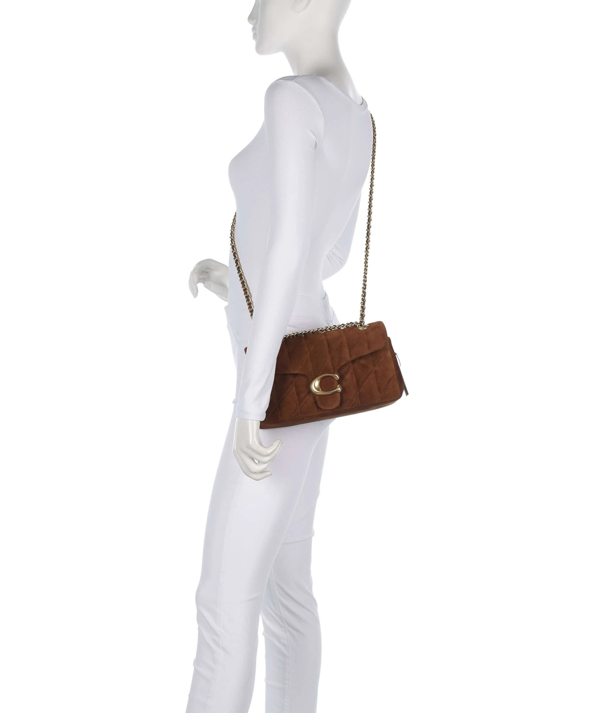 Coach Tabby Quilted Suede 26 Torba na ramię warm brown - Image 4
