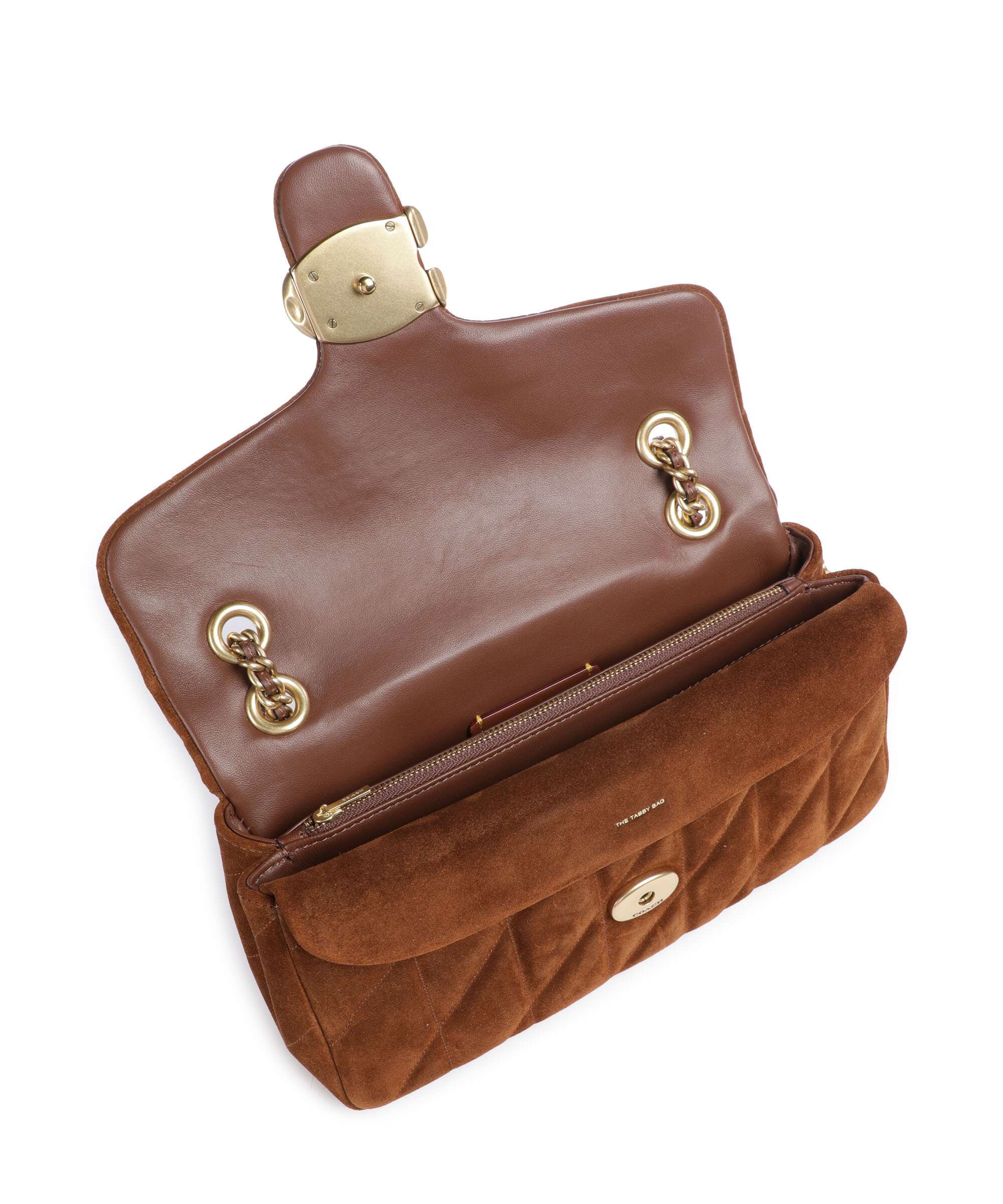 Coach Tabby Quilted Suede 26 Torba na ramię warm brown - Image 7