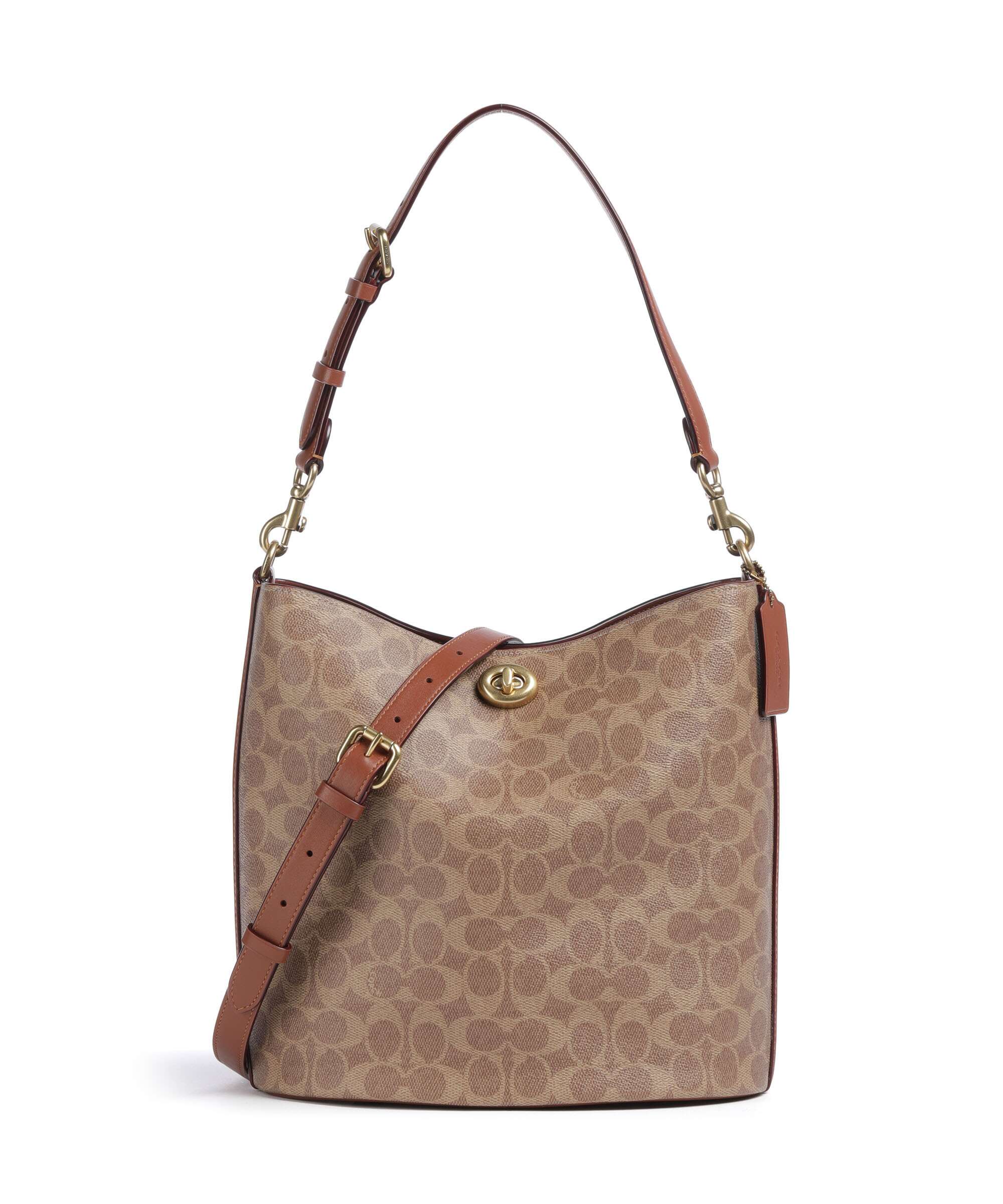 Coach Willow Signature Torebka worek tan caramel