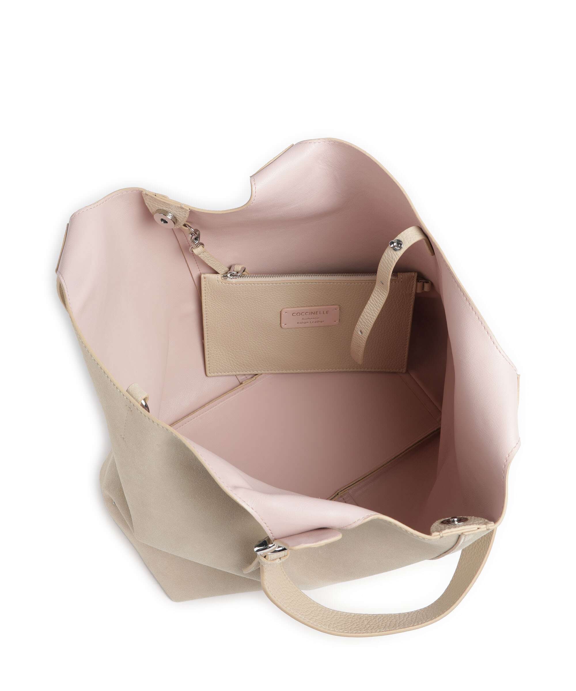 Coccinelle C-Easy Suede Torebka worek sandshell - Image 6
