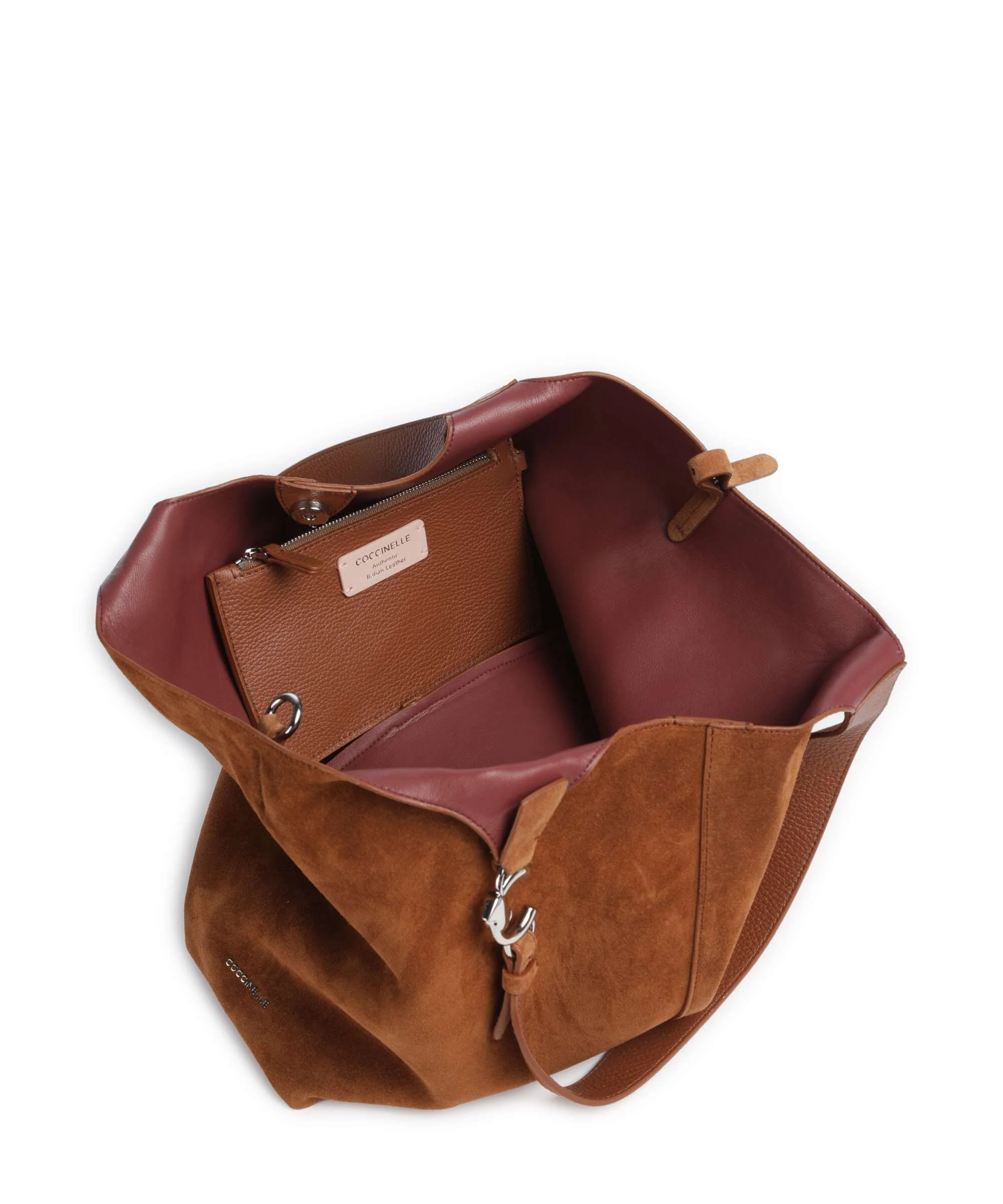 Coccinelle C-Easy Suede Torebka worek cognac - Image 7