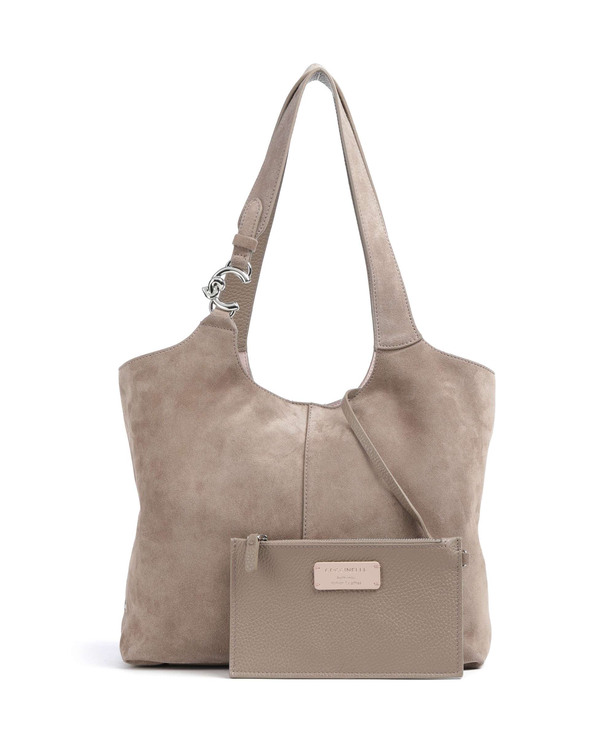 Coccinelle C-Easy Suede Torebka worek warm taupe - Image 2