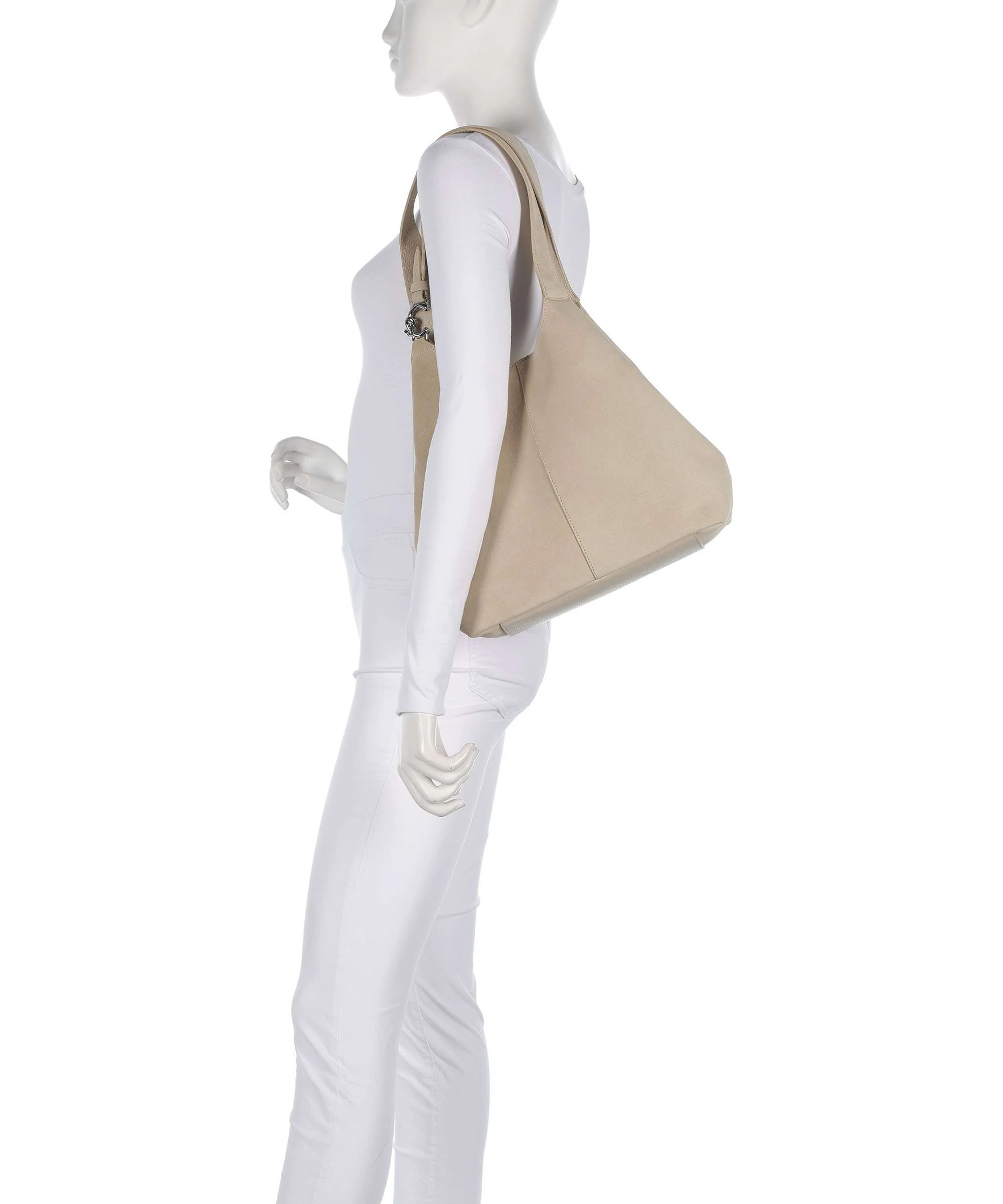 Coccinelle C-Easy Suede Torebka worek sandshell - Image 3