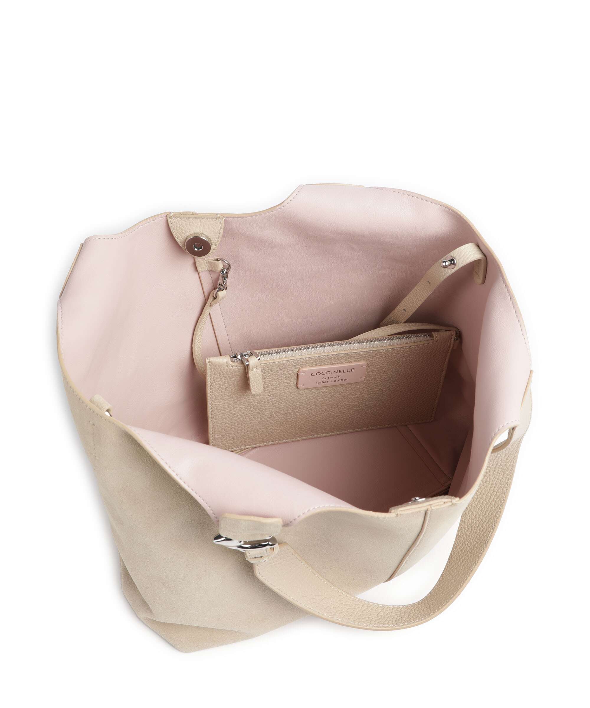 Coccinelle C-Easy Suede Torebka worek sandshell - Image 6
