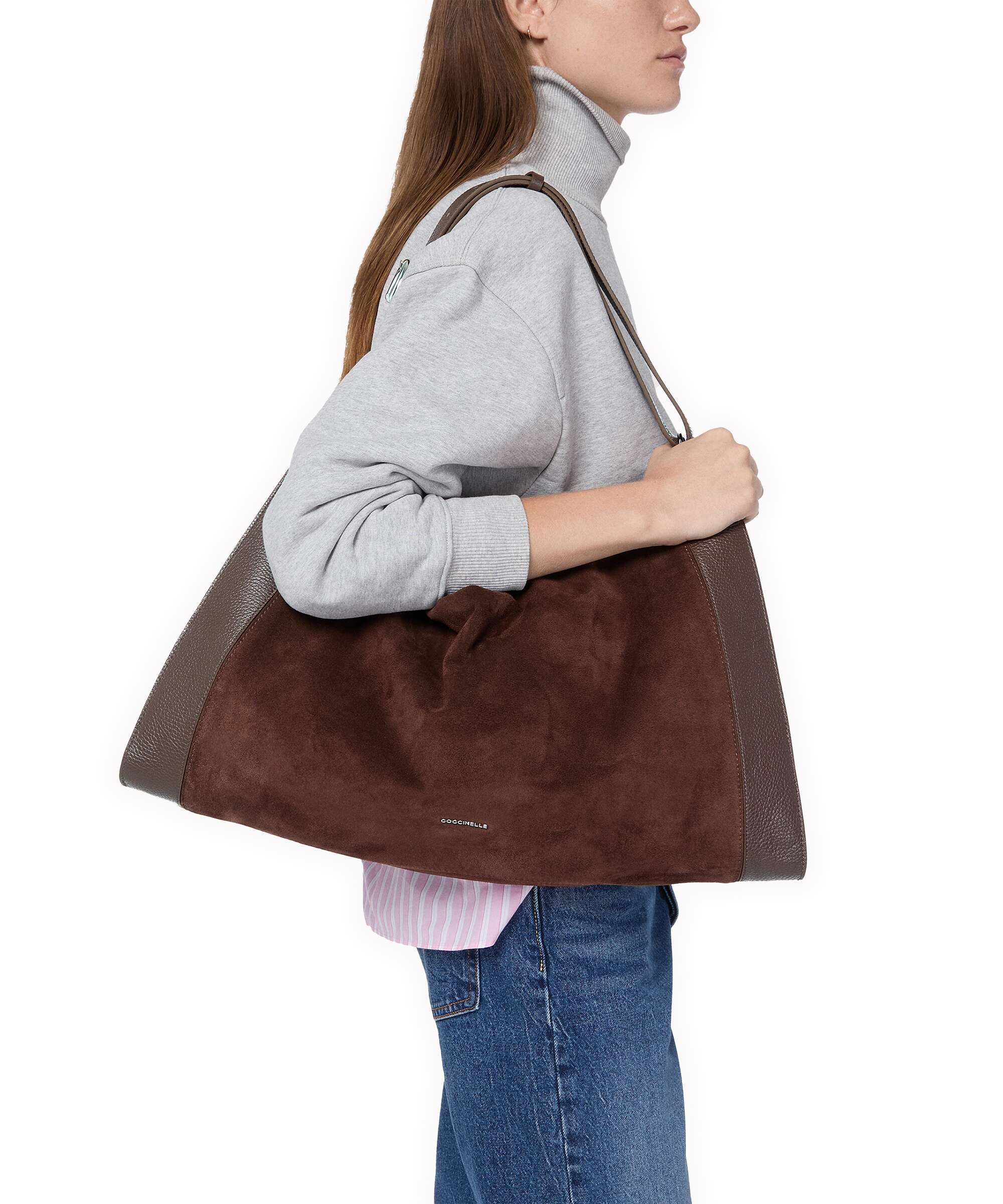 Coccinelle Elinor Suede Torebka worek brunette - Image 3
