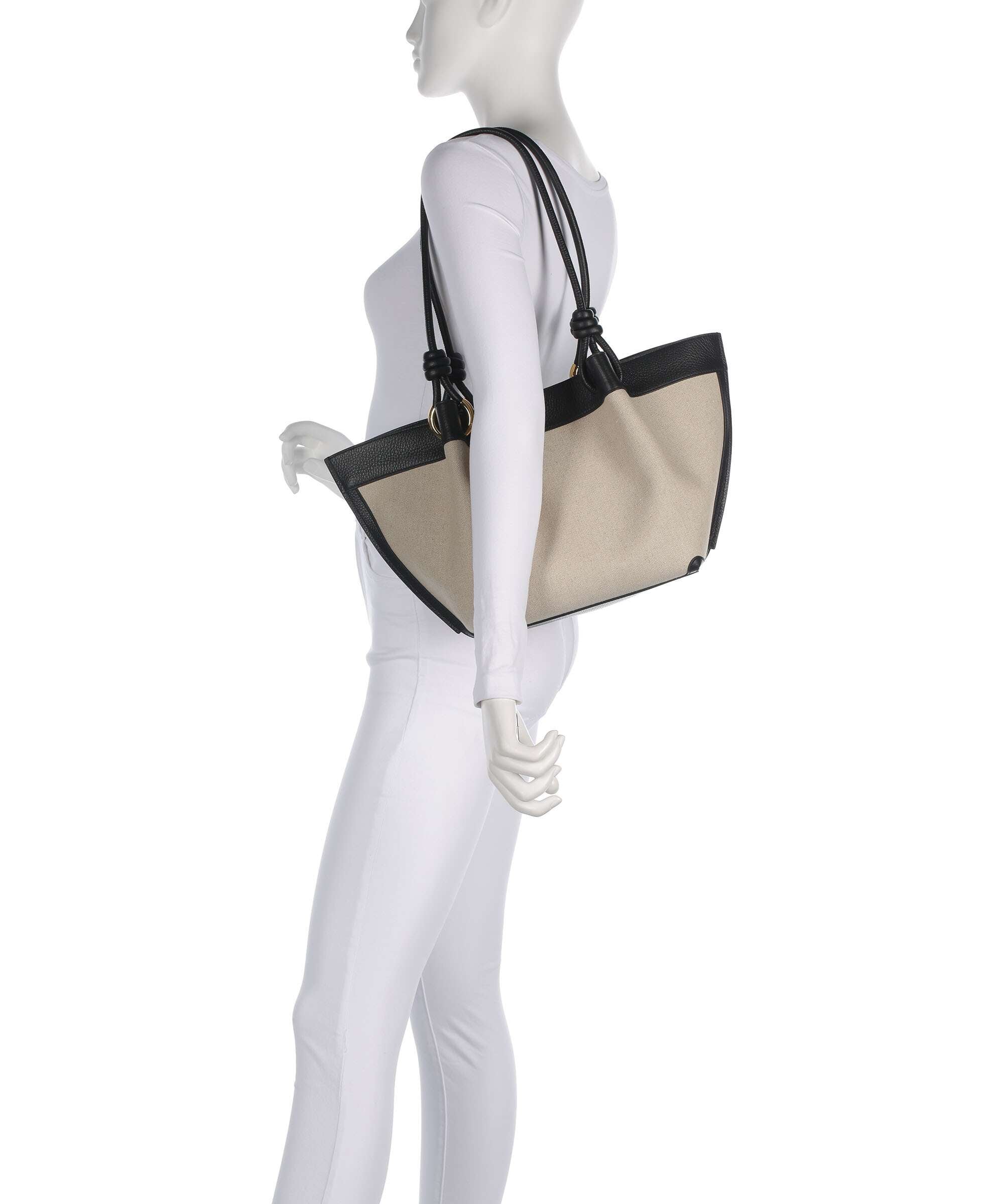 Coccinelle Finn Canvas Torebka worek natural/noir - Image 3