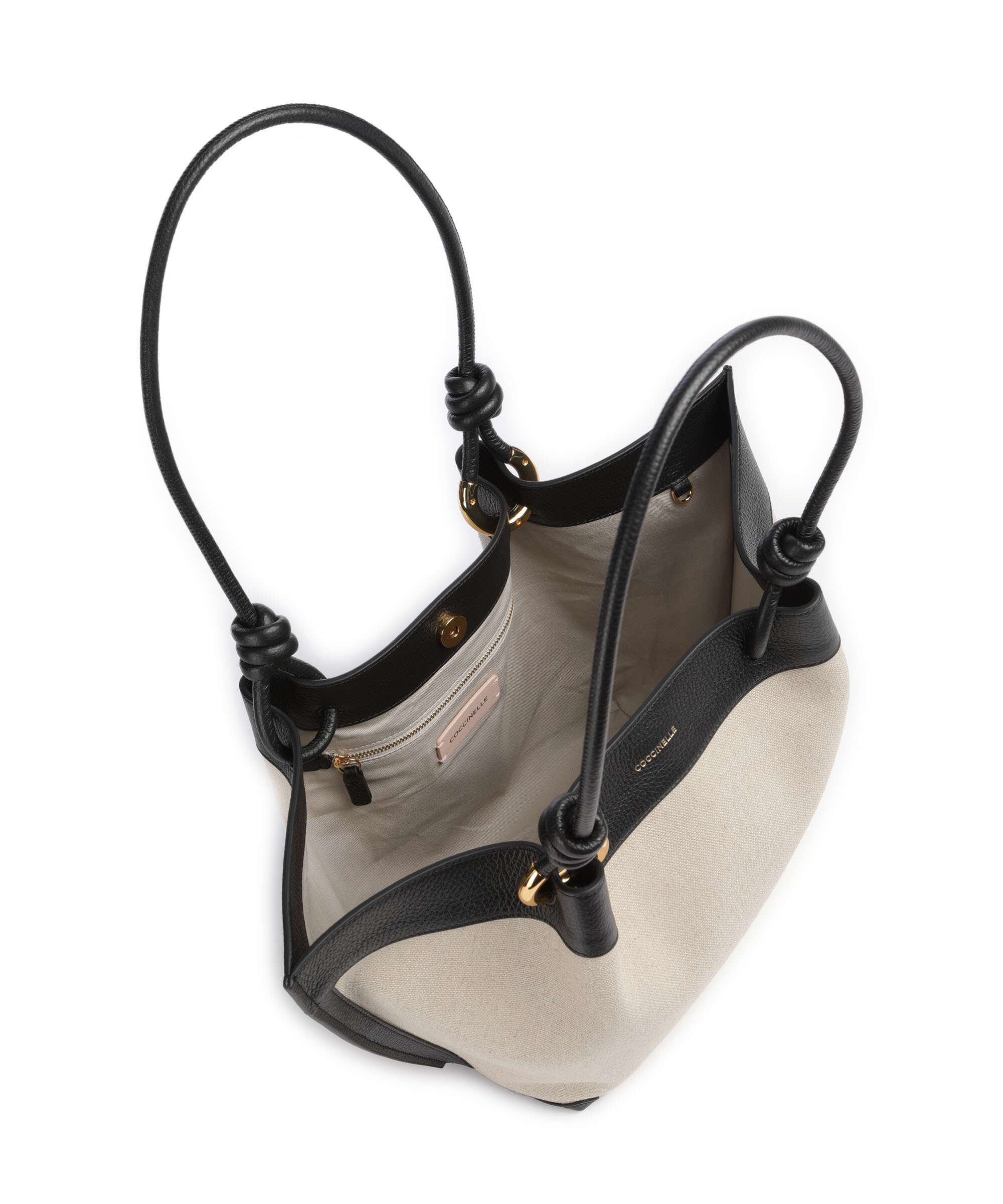 Coccinelle Finn Canvas Torebka worek natural/noir - Image 6